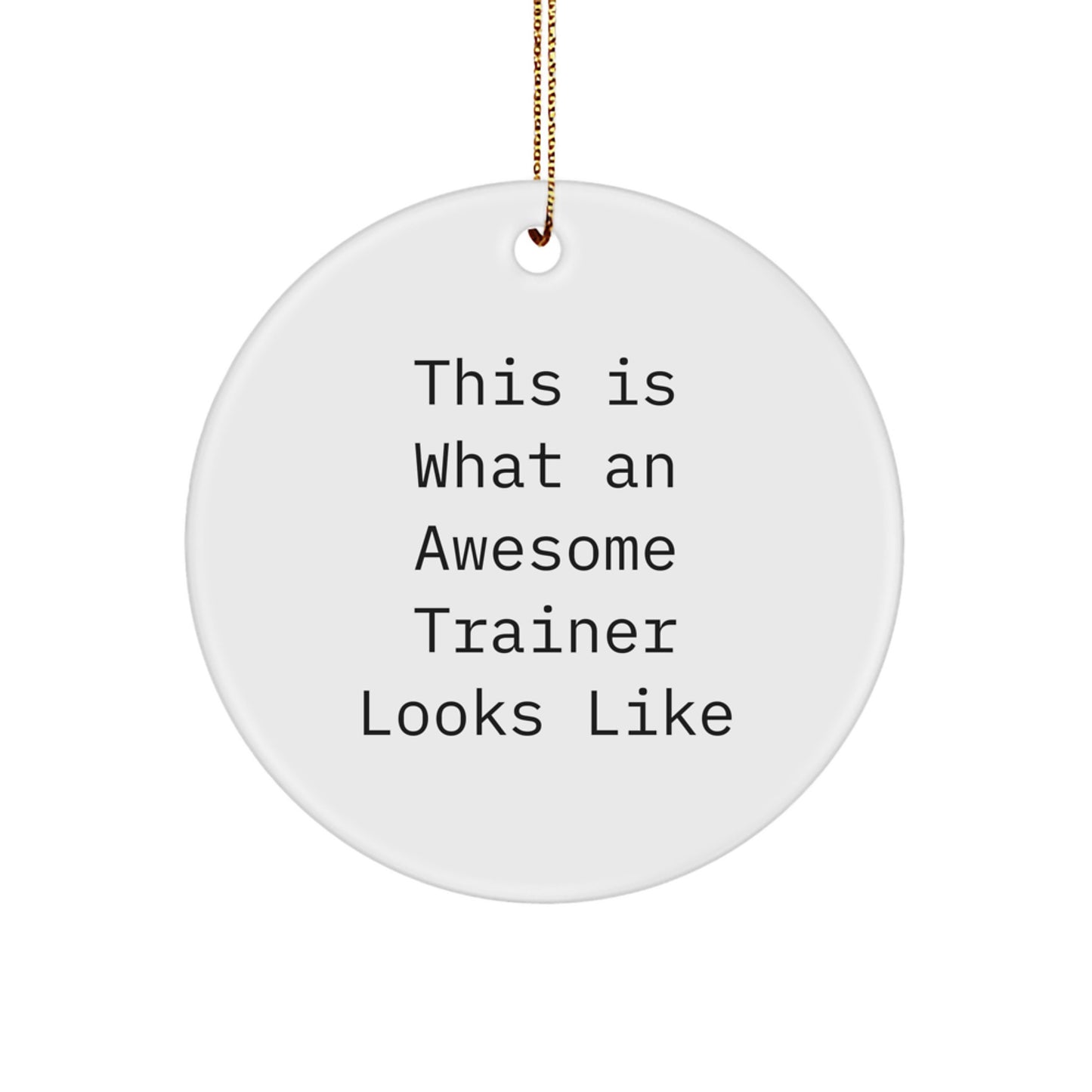 Funny Trainer Gifts from Friends - This Is What An Awesome Trainer Looks Like Circle Ornament for Men Women Coworkers Family - Image 1
