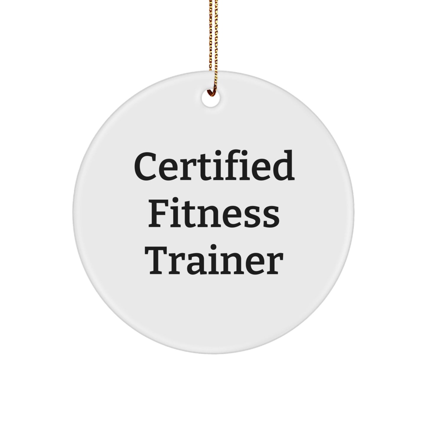 Funny Fitness Trainer Gifts from Friends for Christmas - 'Get Moving!' Circle Ornament - Image 1