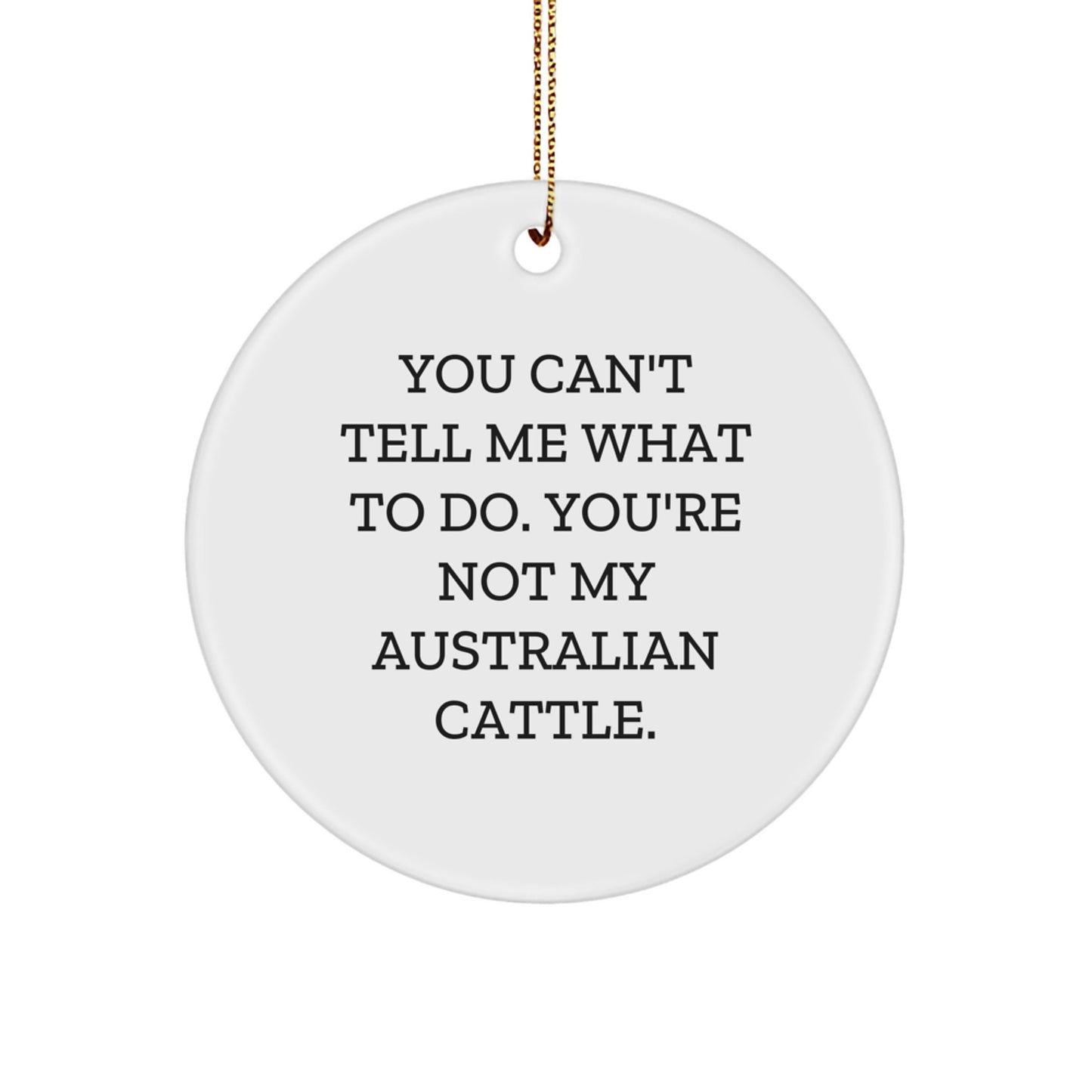 Australian Cattle Dog Gifts from Friends for Men - 'You Can't Tell Me What To Do' Circle Ornament, Christmas Unique Australian Cattle Dog Decor - Image 1