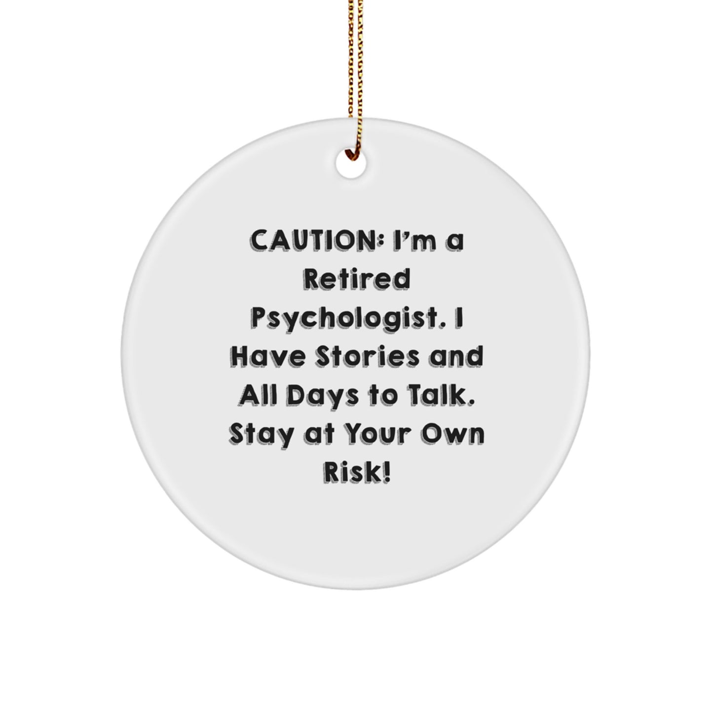 Psychologist Gifts, Funny Circle Ornament with Quote, Gifts from Friends for Christmas, Durable MDF Circle Ornament with High-Gloss Finish, Perfect for Home Decor - Image 1