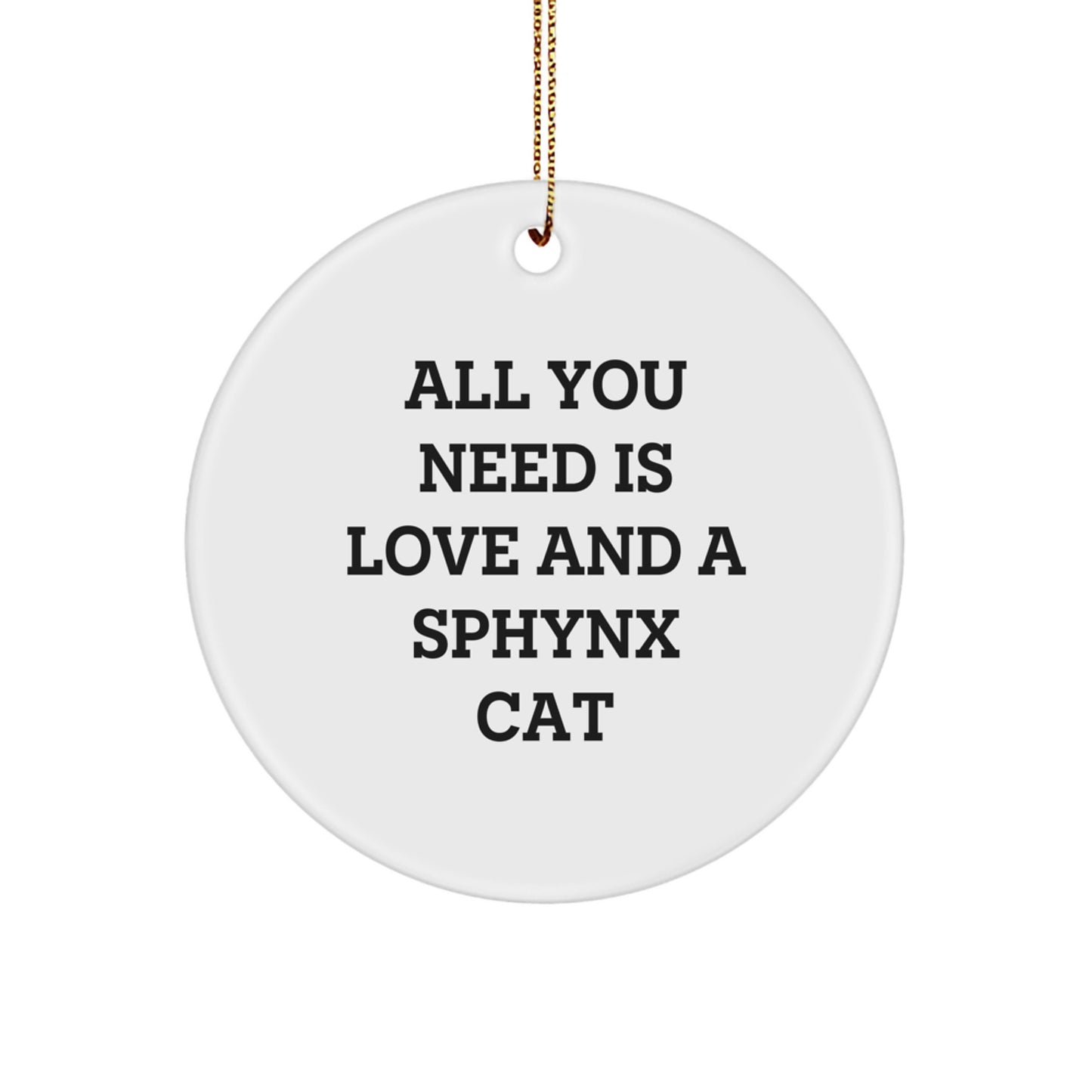Sphynx Cat Love Circle Ornament, Gifts from Friends, for Sphynx Cat Lovers, Christmas Unique Gifts - Image 1