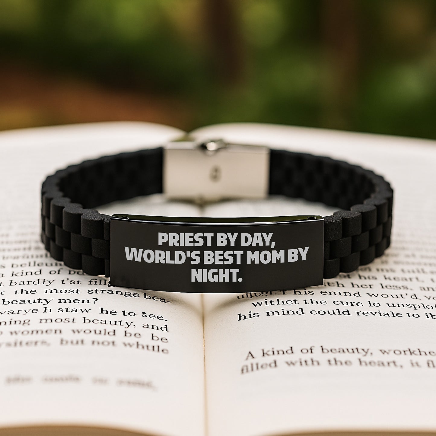 Priest Gifts by Day, Funny Glide lock Clasp Birthday Unique Gifts from Men to Priest, 'Priest By Day, World's Best Mom By Night.' Quote - Image 2