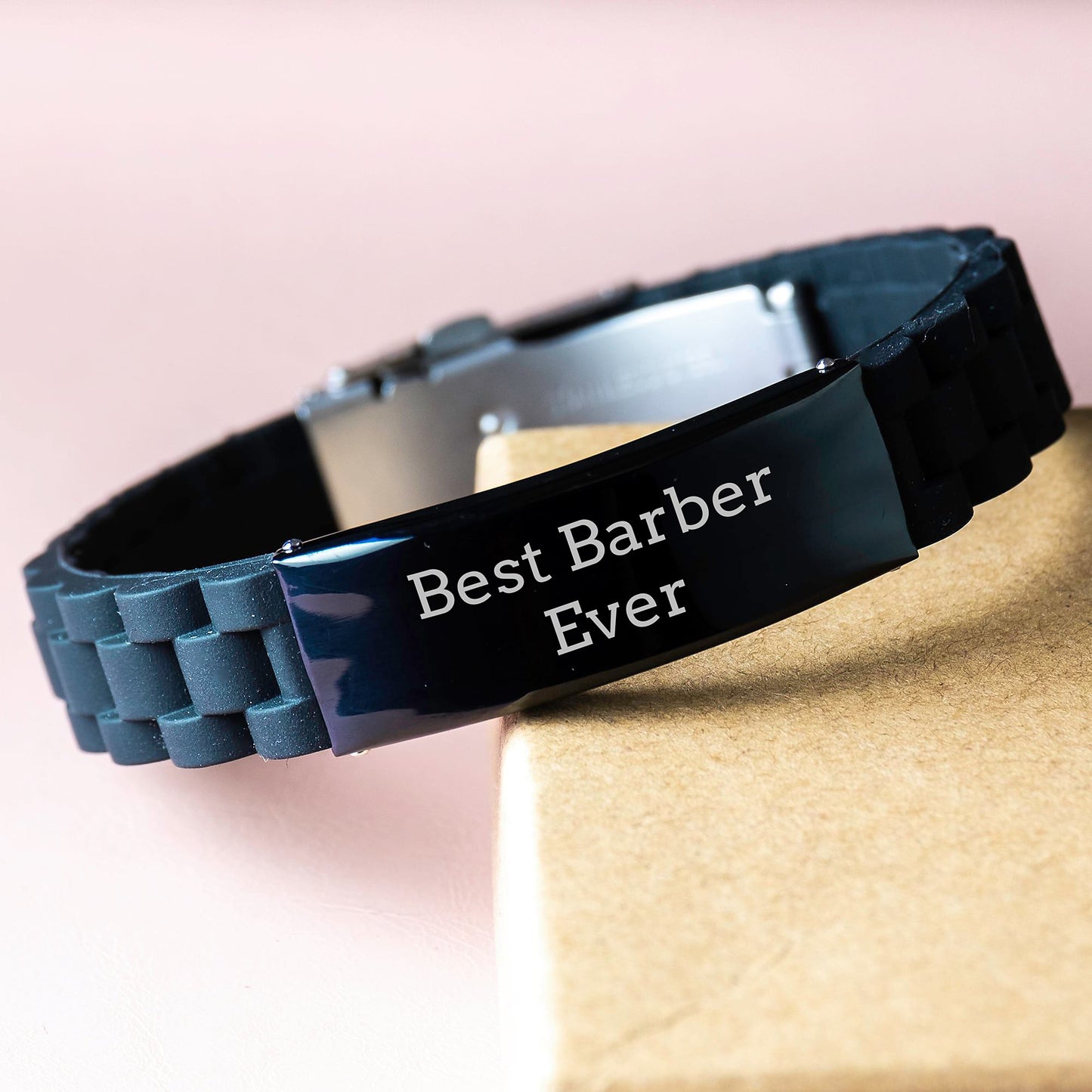 Funny Best Barber Ever Gifts for Men Friends Family - Glide lock Clasp Bracelet Birthday Unique Gifts from Women - Image 3