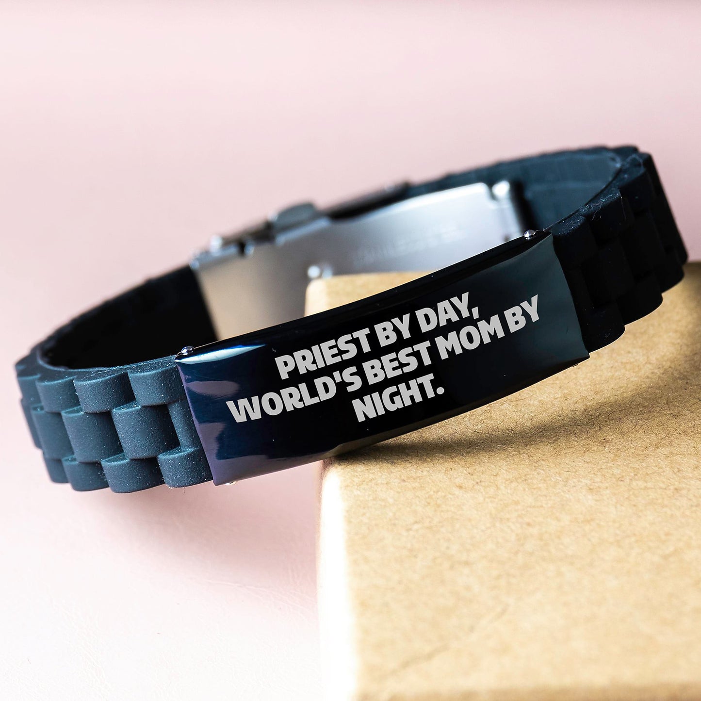Priest Gifts by Day, Funny Glide lock Clasp Birthday Unique Gifts from Men to Priest, 'Priest By Day, World's Best Mom By Night.' Quote - Image 3