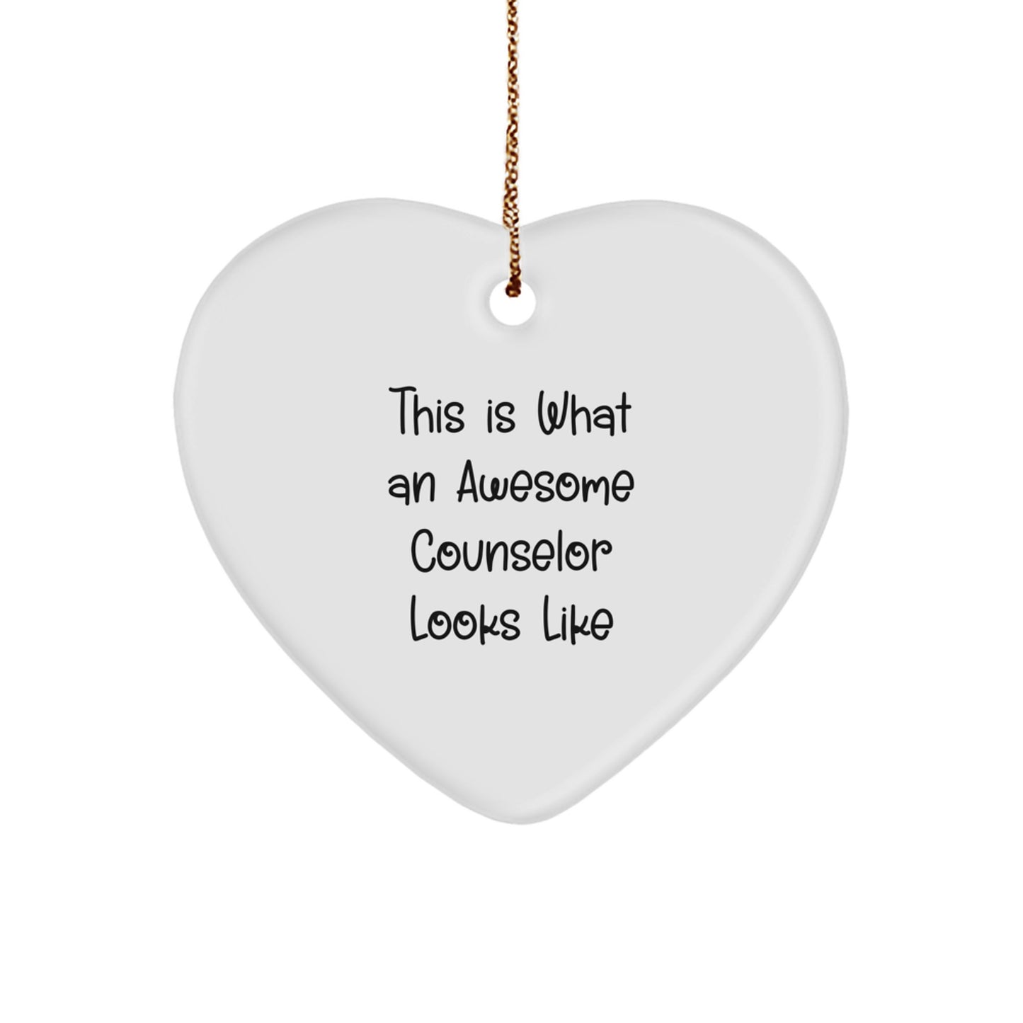 Counselor Gifts from Friends, Heart Ornament with Quote Funny, This Is What An Awesome Counselor Looks Like, Christmas Unique Gifts for Counselors - Image 1