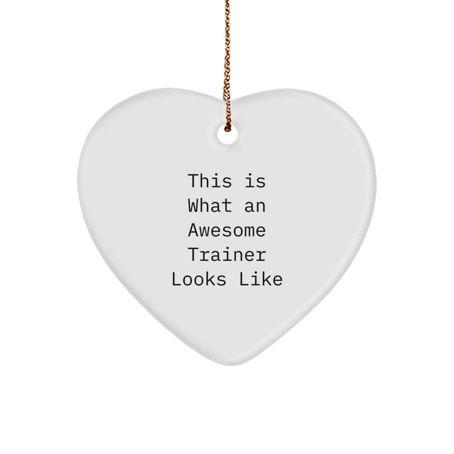 Funny Trainer Gifts from Friends for Awesome Trainers - Heart Ornament This Is What An Awesome Trainer Looks Like, Christmas Unique Inspirational - Image 1