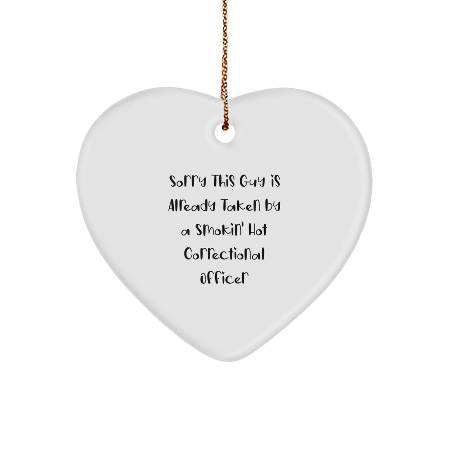 Correctional Officer Heart Ornament Gifts from Friends, Funny Quote, Christmas Unique - Image 1