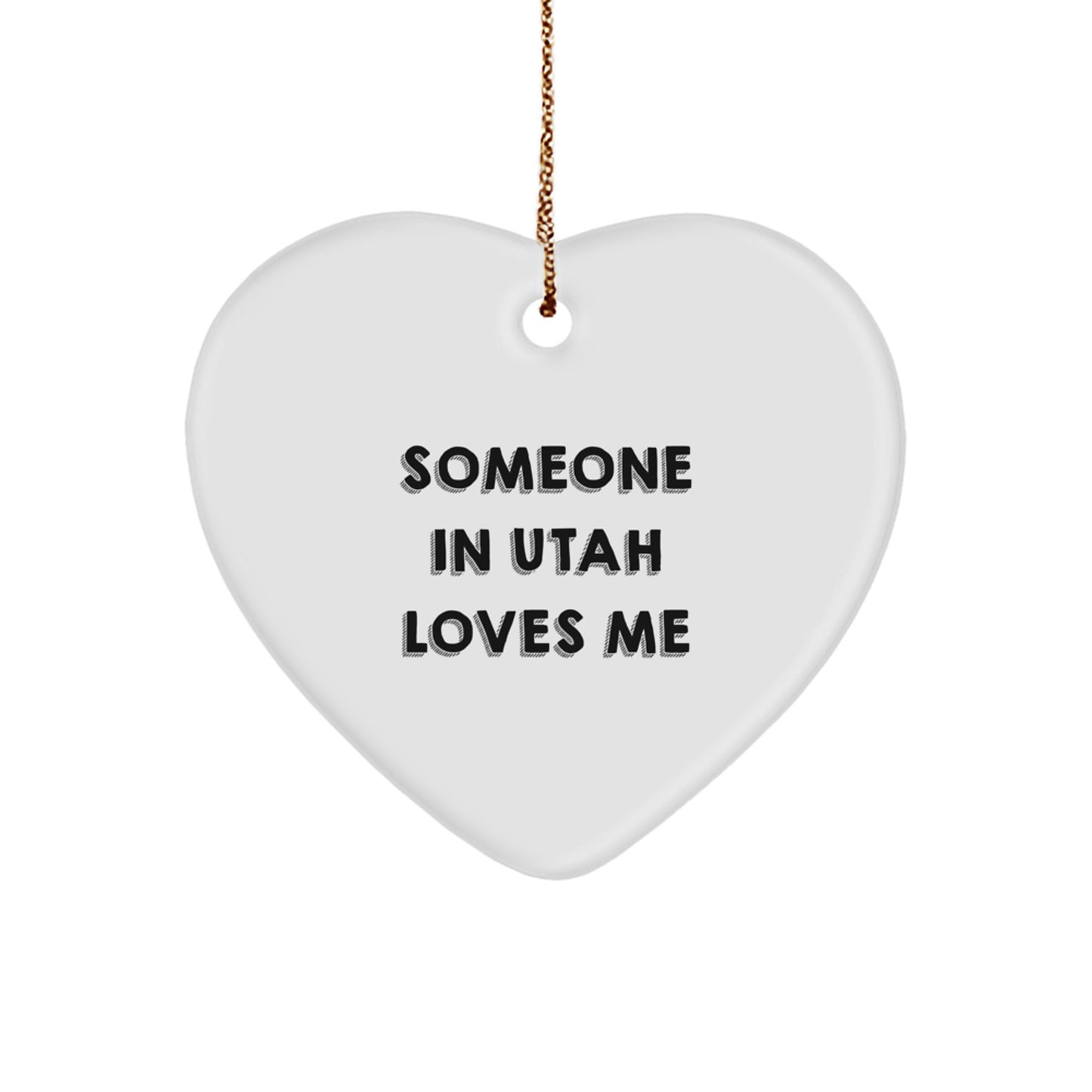 Utah Heart Ornament Gifts from Someone In Utah Loves Me, Funny Christmas Memorable Present for Men, Women, Friends, Coworkers, and Family - Image 1