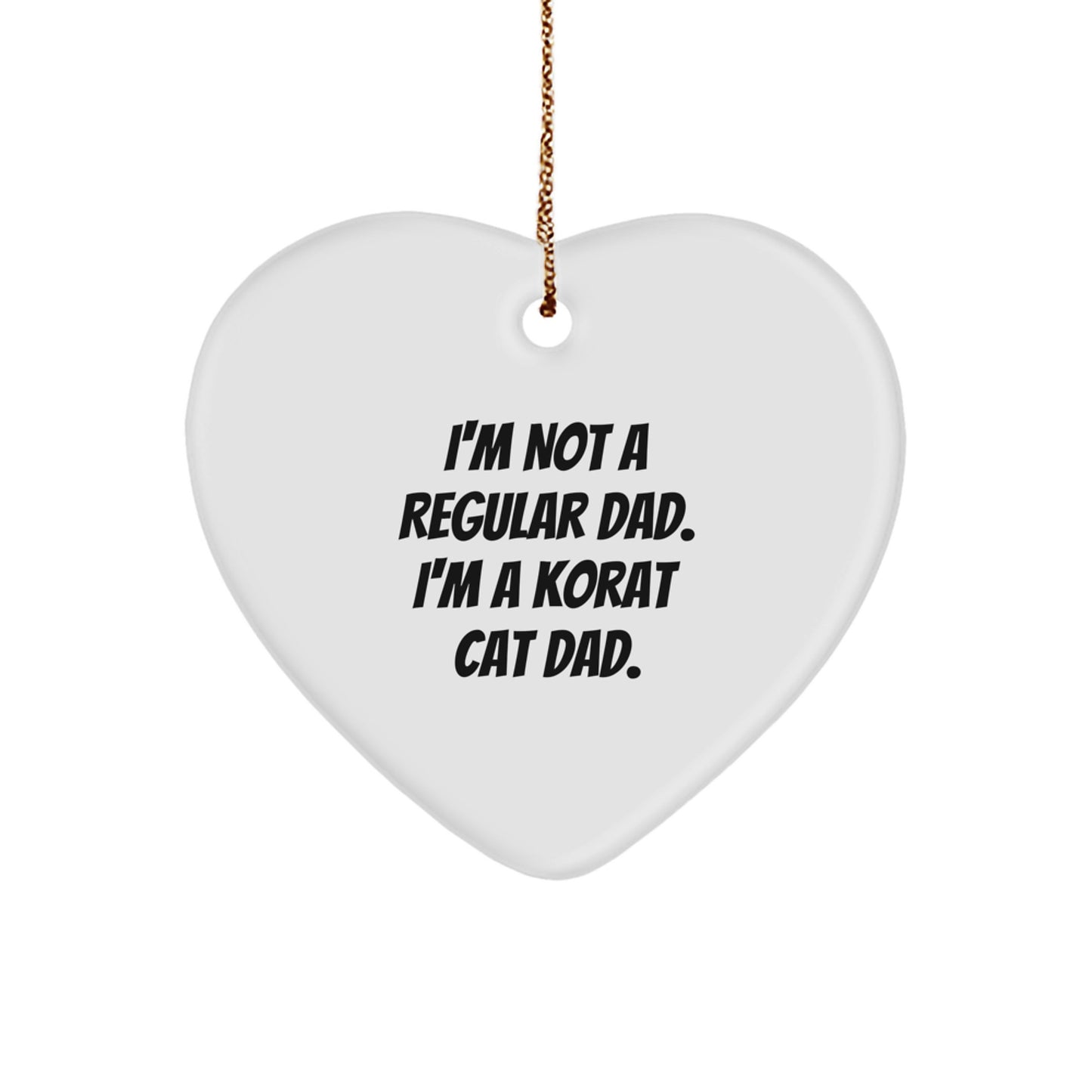 Korat Cat Dad Gifts from Men to Korat Cat Lovers, Heart Ornament for Christmas - Image 1