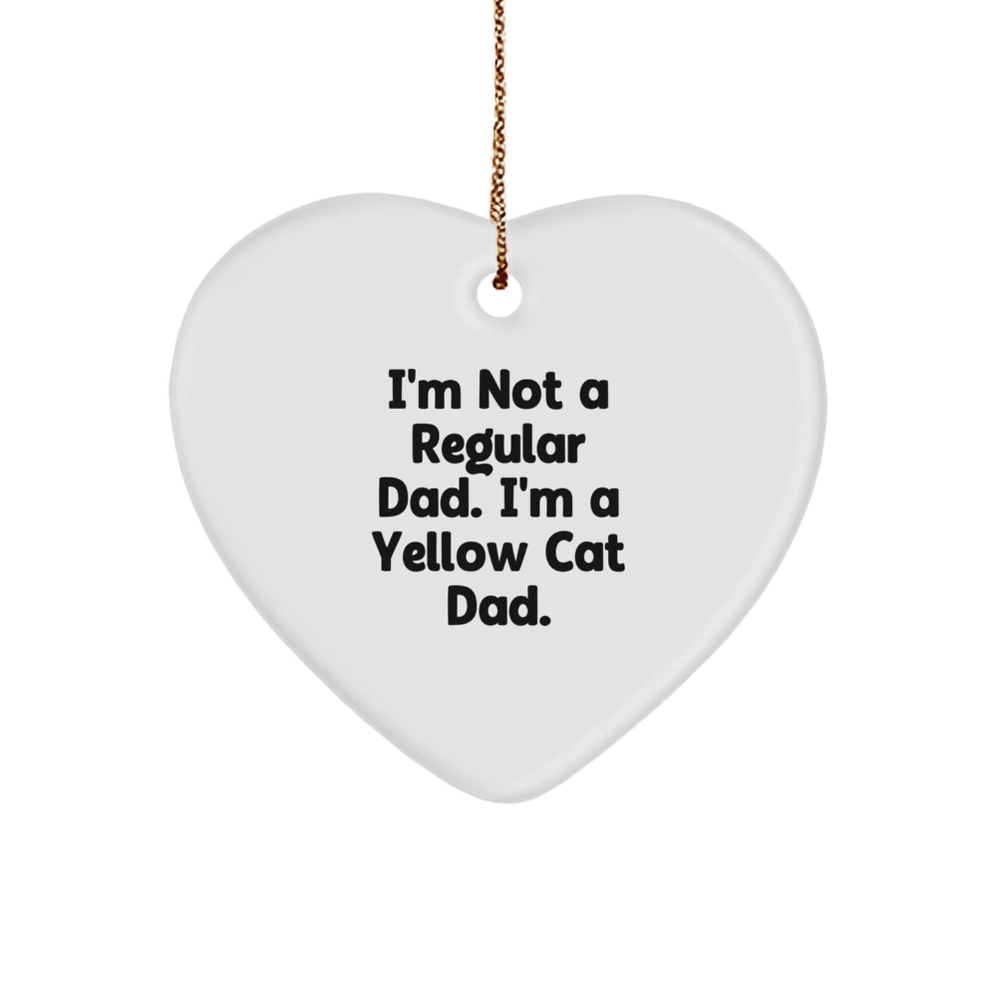 Funny Yellow Cat Dad Heart Ornament, Gifts from Men, for Yellow Cat Lovers, Christmas Unique Gifts - Image 1