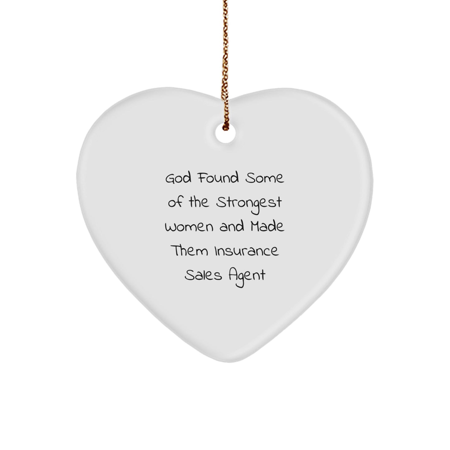 Funny Inspirational Insurance Sales Agent Gifts from Men to Coworkers, Heart Ornament for Christmas - Image 1
