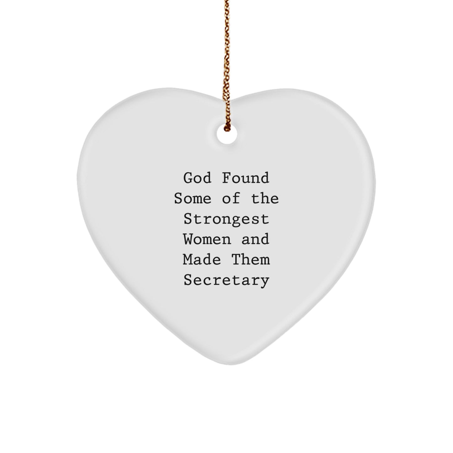 Secretary Gifts from Men, Funny Heart Ornament with Quote, Unique Christmas Memorable Presents for Women, Coworkers, Family - Image 1