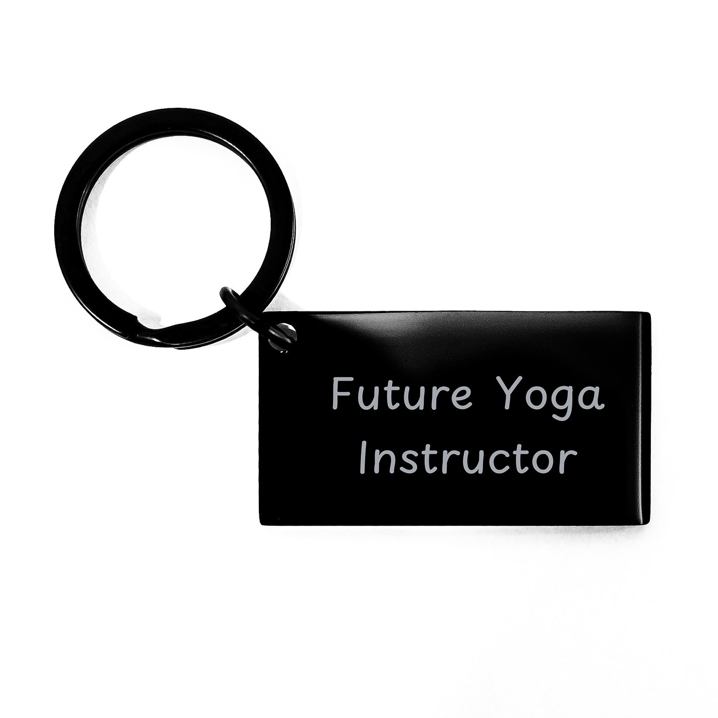 Yoga Instructor Keychain, Quotes for Future Yoga Instructors, Funny Engraved Stainless Steel Keychain for Graduation Gifts from Friends, Coworkers, Family - Image 1