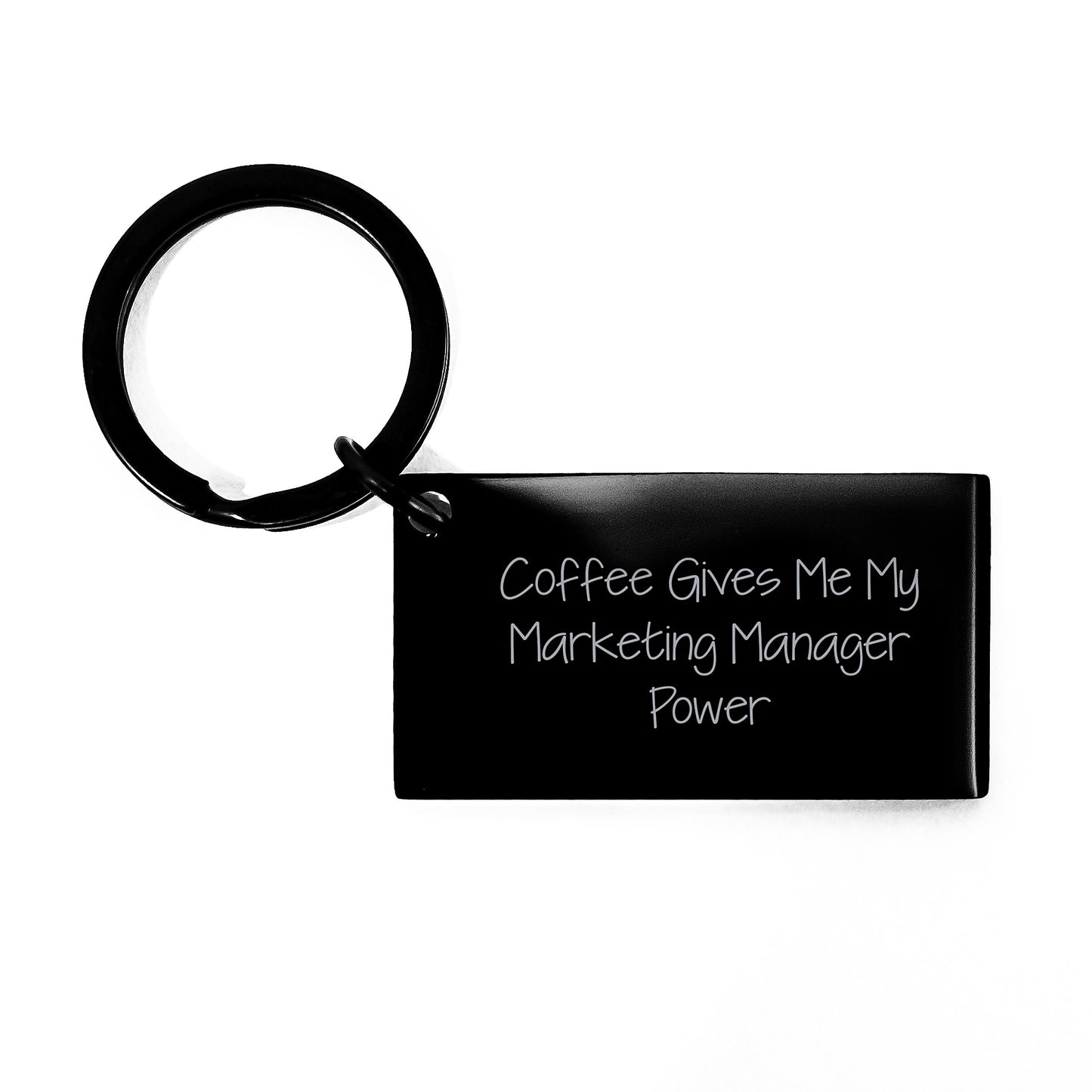 Marketing Manager Keychain Gifts from Friends - Coffee Gives Me My Power - Birthday Unique - Image 1