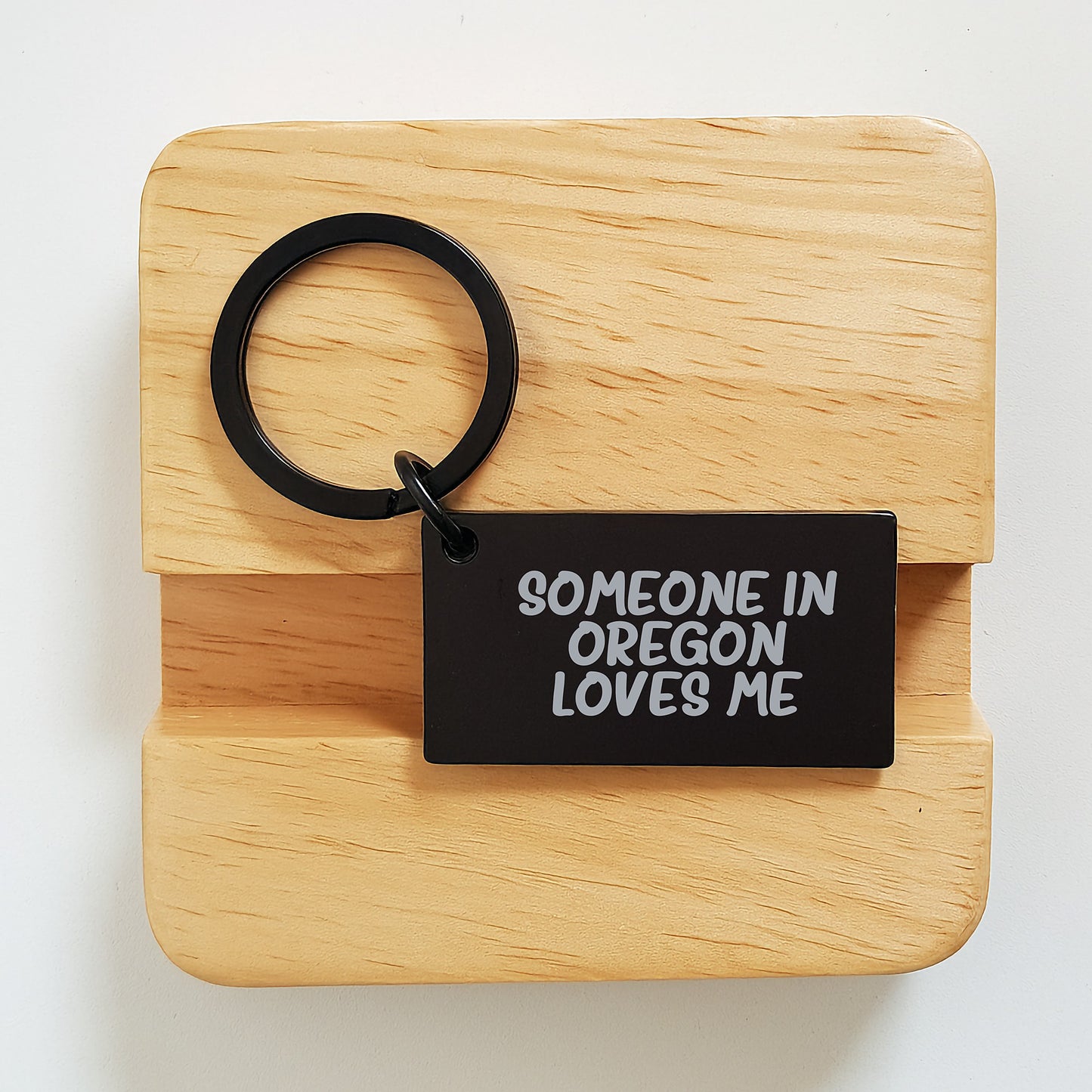 Oregon Keychain Gifts from Someone Who Loves You, Funny Quote for Birthday, Engraved Stainless Steel Keyring - Image 2