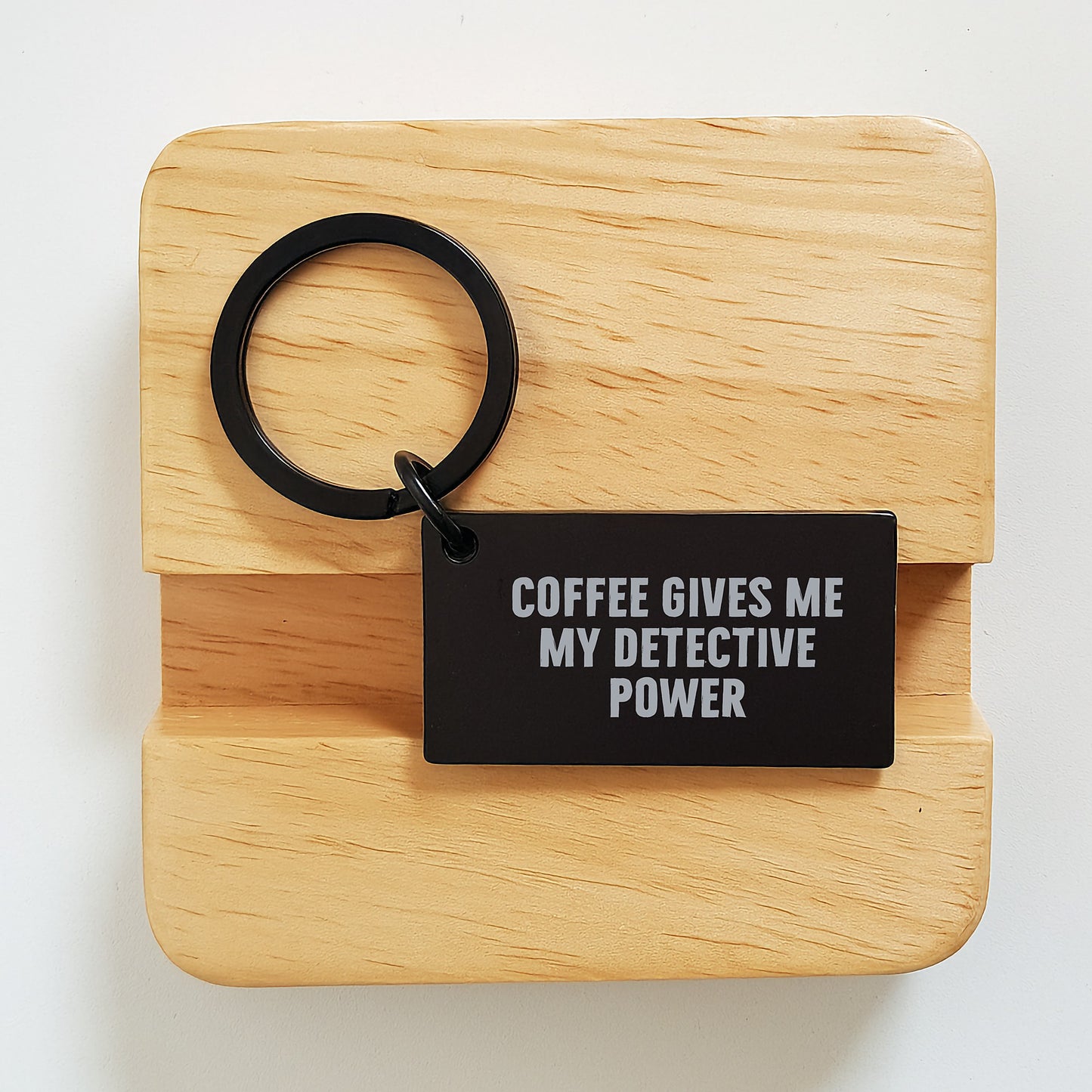 Detective Keychain Gifts from Friends, Funny Quote Coffee Gives My Power, Birthday Unique Detective Gifts for Men - Image 2