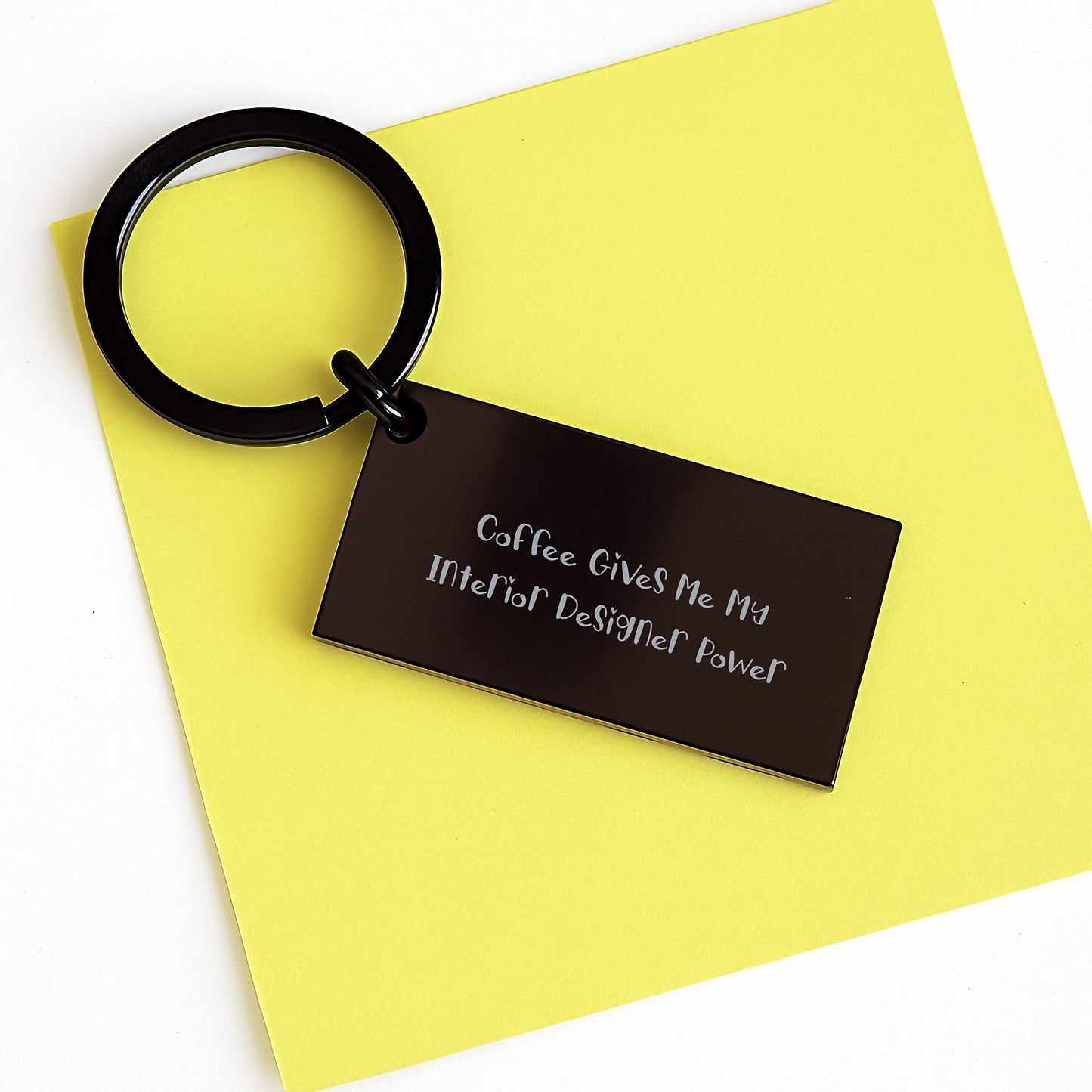 Cute Funny Interior Designer Gifts from Friends for Birthday Keychain Coffee Quote - Image 3