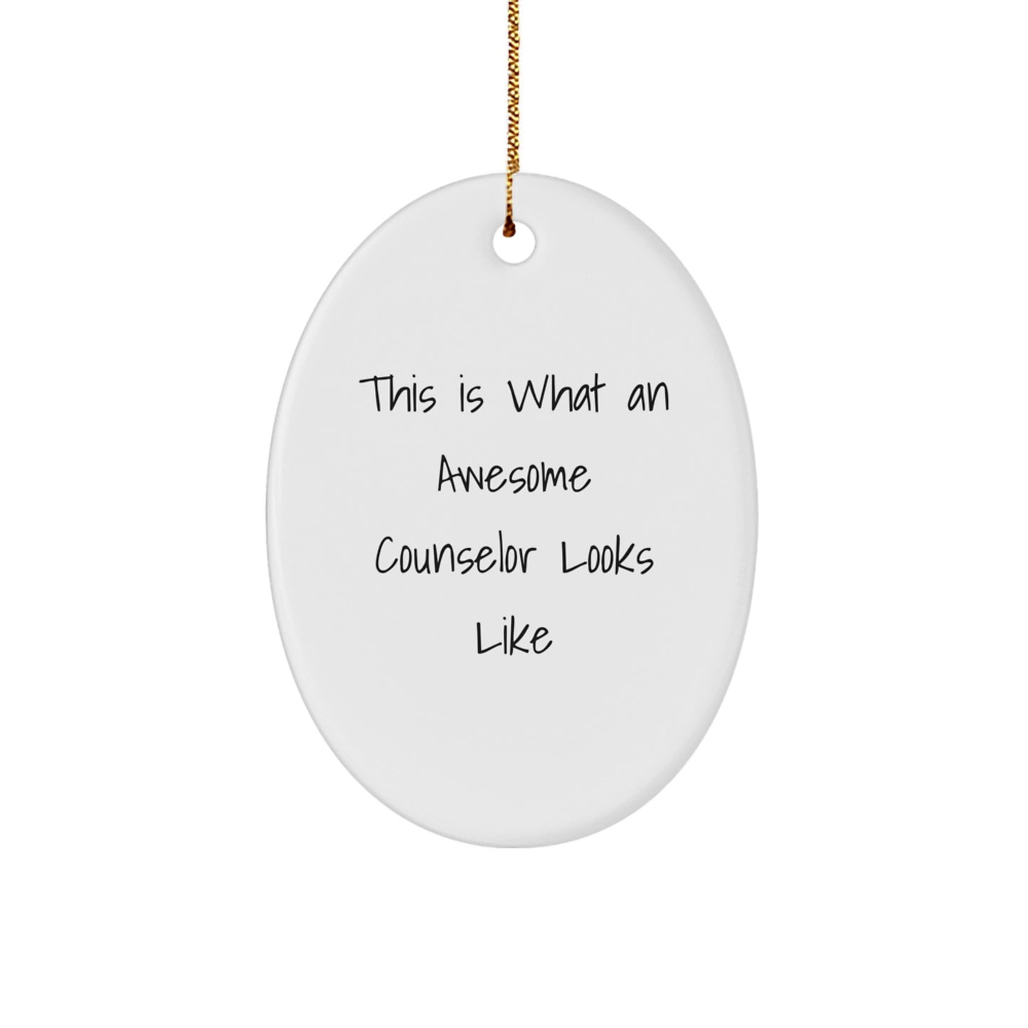 Gifts from Friends for Awesome Counselor - This Is What An Awesome Counselor Looks Like Oval Ornament for Christmas - Image 1