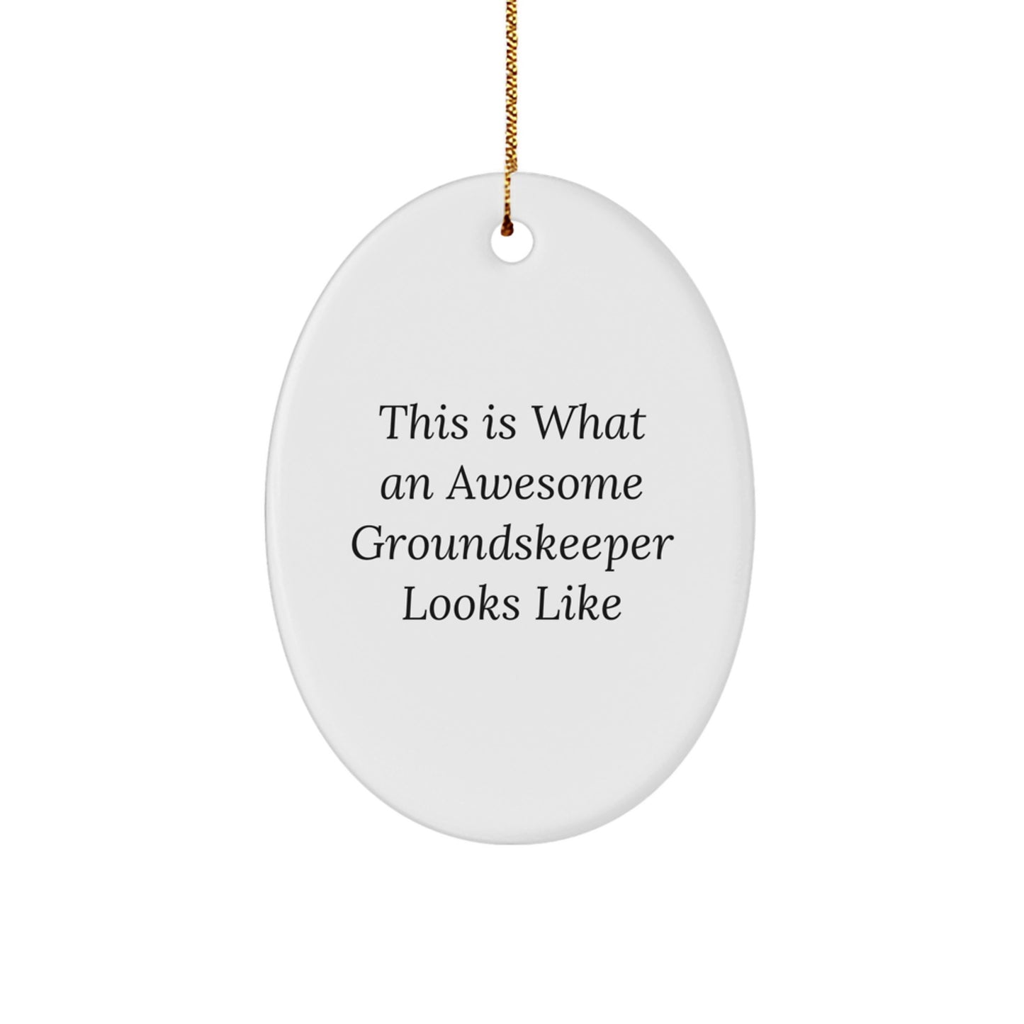 groundskeeper Gifts from Friends - This Is What An Awesome groundskeeper Looks Like Oval Ornament for Christmas - Image 1