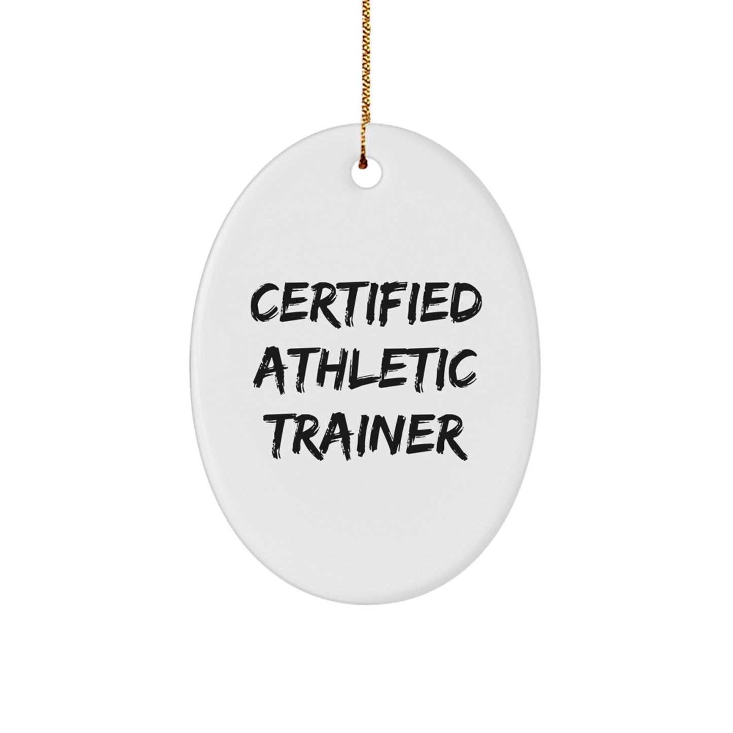 Funny Certified Athletic Trainer Gifts from Family for Him or Her Oval Ornament for Christmas - Image 1