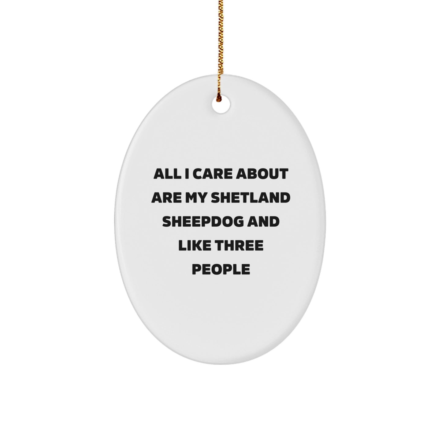Shetland Sheepdog Lover's Christmas Unique Gift, Funny Quote Oval Ornament, Gifts from Family to Friends - Image 1