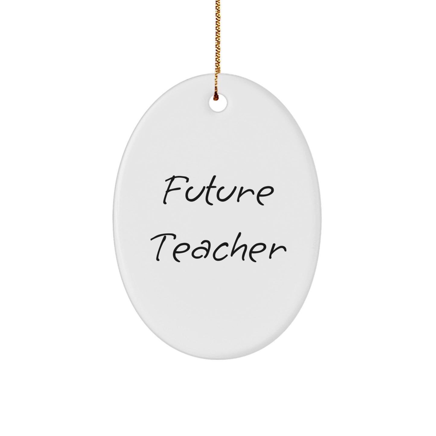 Funny Teacher Quote Oval Ornament Gifts from Women for Future Teachers at Christmas - Image 1