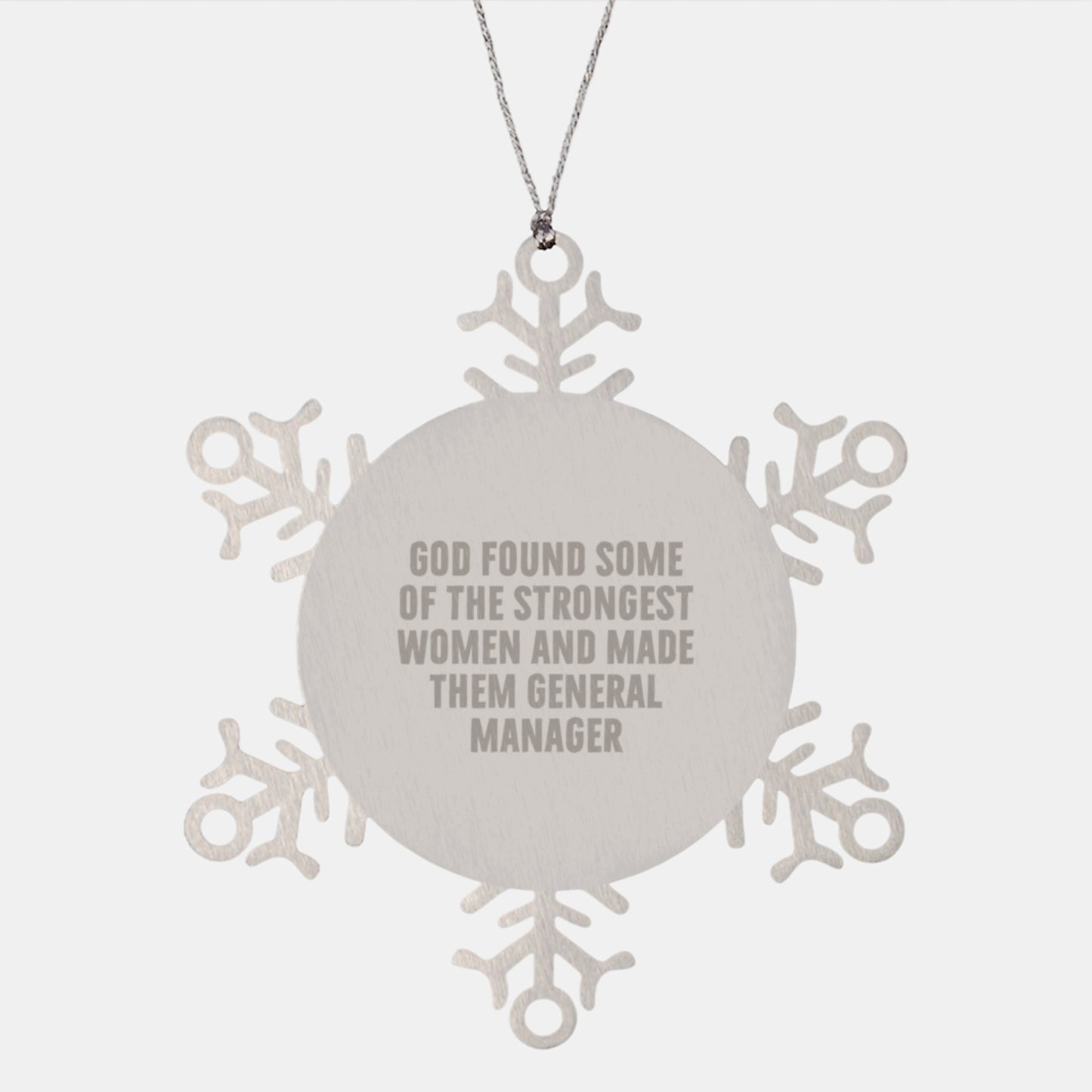 Funny General Manager Gifts, Snowflake Ornament for Women, Gifts from Female Friends & Coworkers, Inspirational Quote for Female General Managers, Christmas Unique Gifts - Image 1