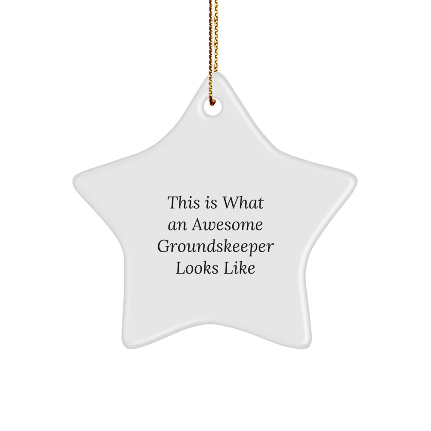 groundskeeper Gifts from Friends, Family, or Coworkers - This Is What An Awesome groundskeeper Looks Like Funny Christmas Star Ornament - Image 1