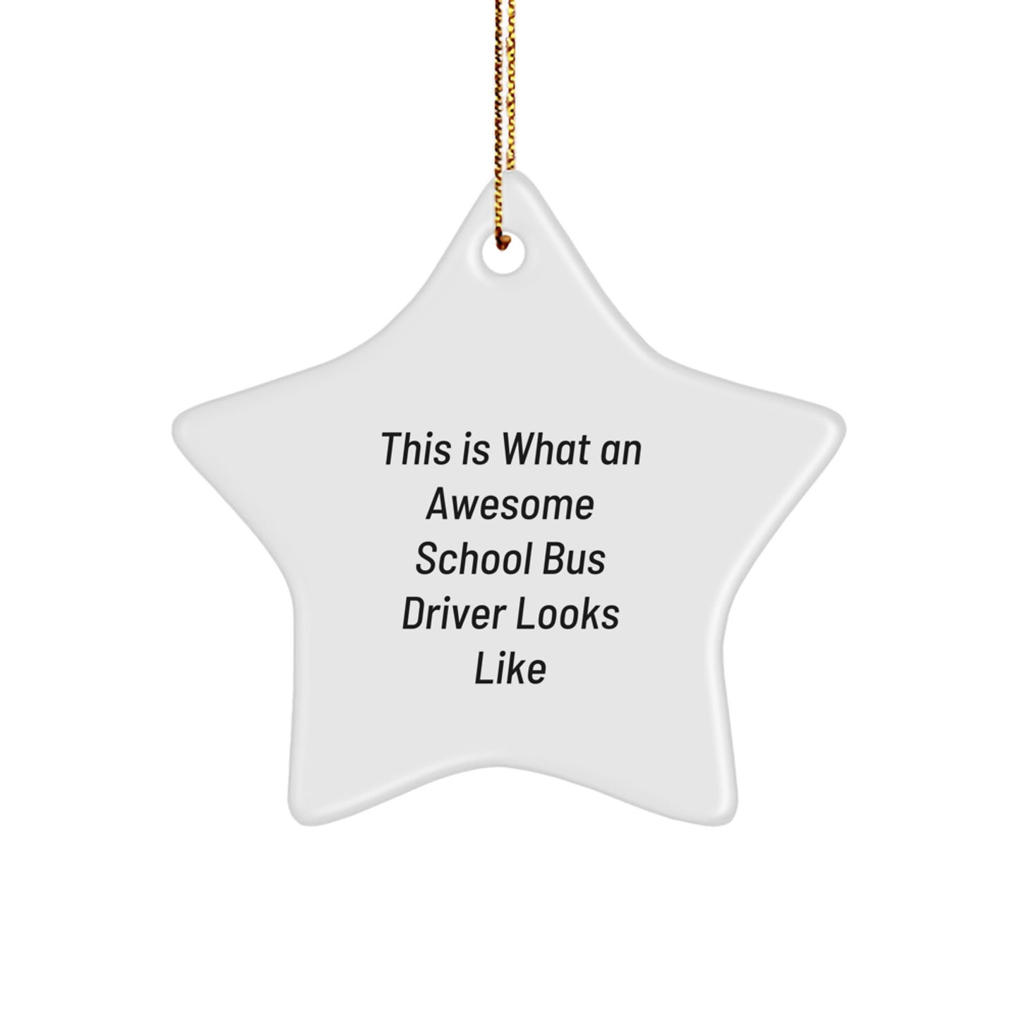 Funny School Bus Driver Gifts, Inspirational Star Ornament for Men, Women, or Friends, 'This Is What An Awesome School Bus Driver Looks Like' Quote, Perfect Christmas Unique Gifts from Family - Image 1