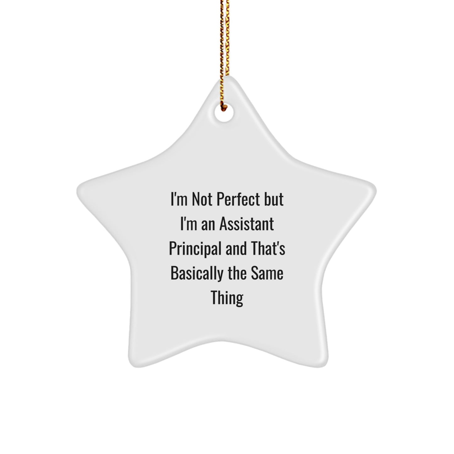 Funny Assistant Principal Gifts from Friends - Star Ornament for Men, Women, Coworkers, Family - I'm Not Perfect But I'm An Assistant Principal And That's Basically The Same Thing, Christmas Unique - Image 1