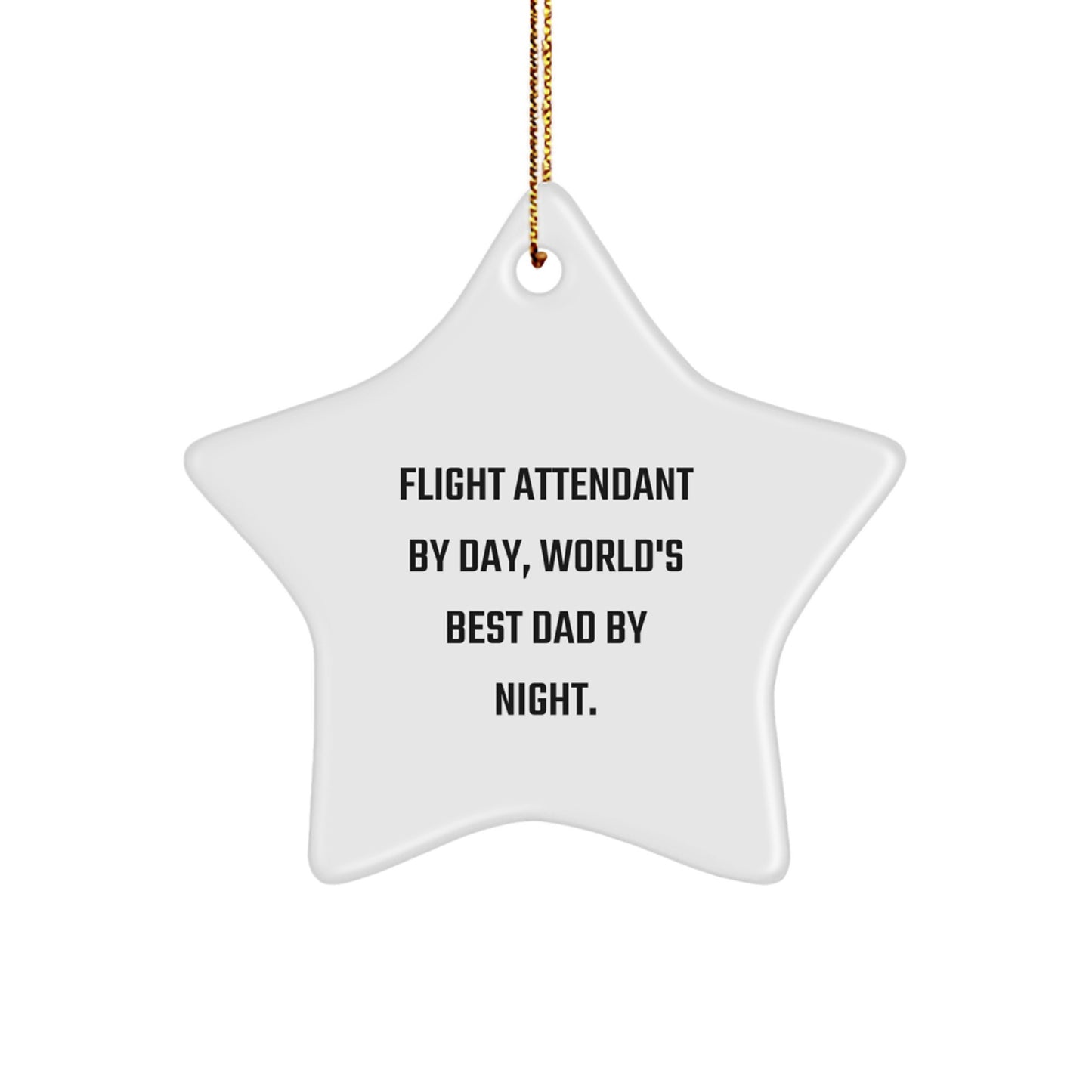 Flight Attendant Gifts by Day, Star Ornament by Night, Funny Christmas Decoration Gifts from Family for Flight Attendants - Image 1