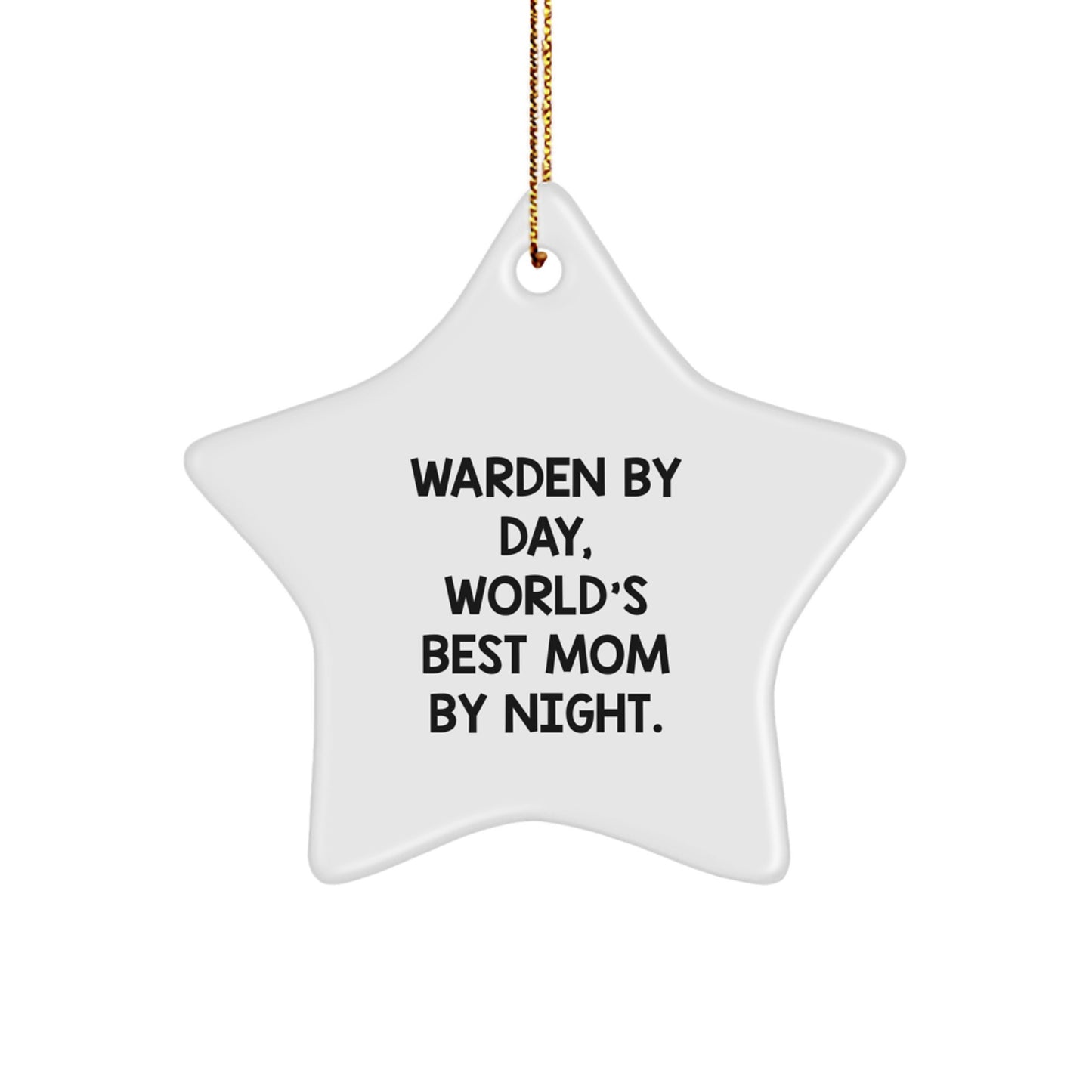 Warden Gifts from Friends and Family, World's Best Mom By Night Star Ornament for Christmas - Image 1
