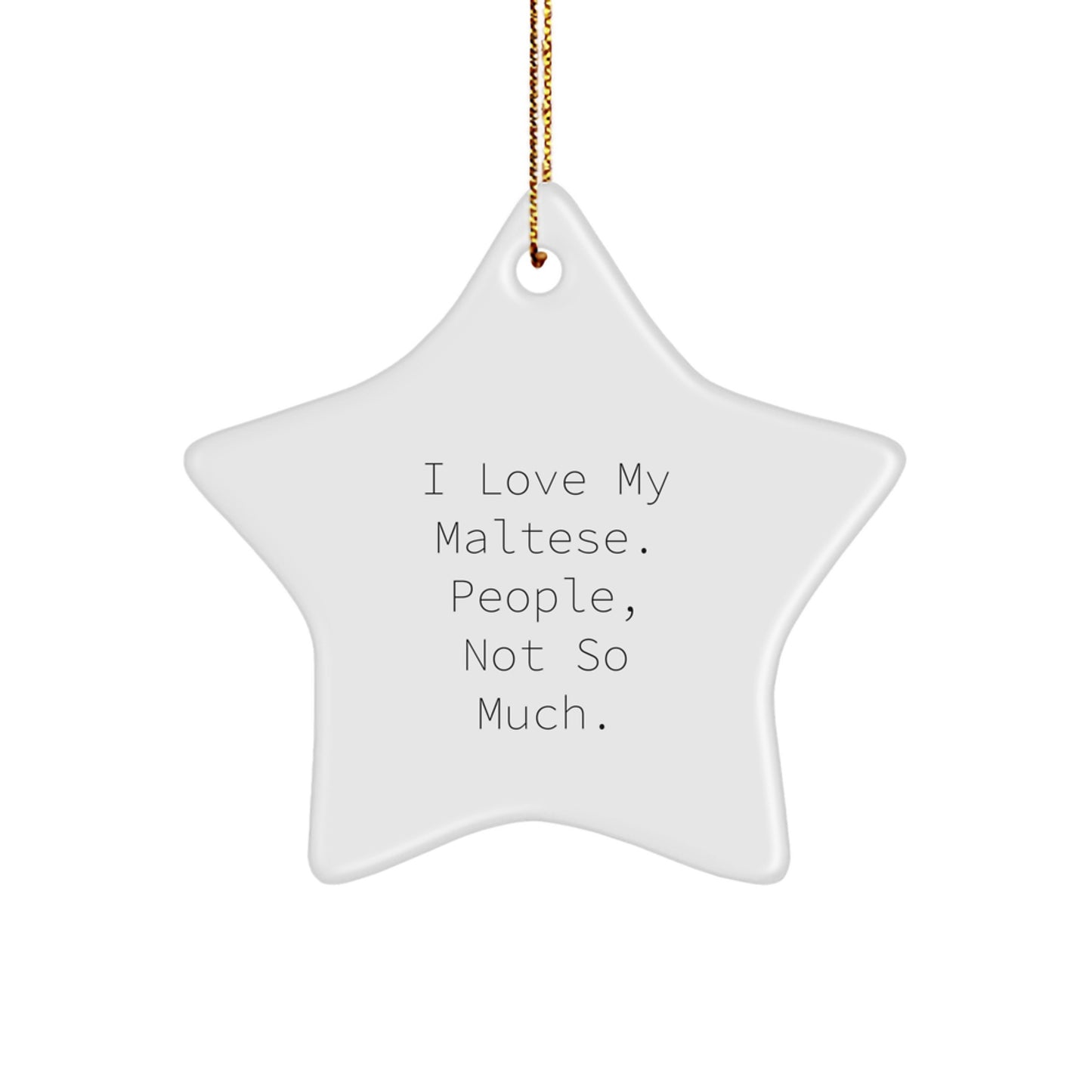 Maltese Dog Lovers Gift from Friends and Family, Funny Star Ornament for Christmas, I Love My Maltese. People, Not So Much., Gifts for Maltese Dog Owners - Image 1