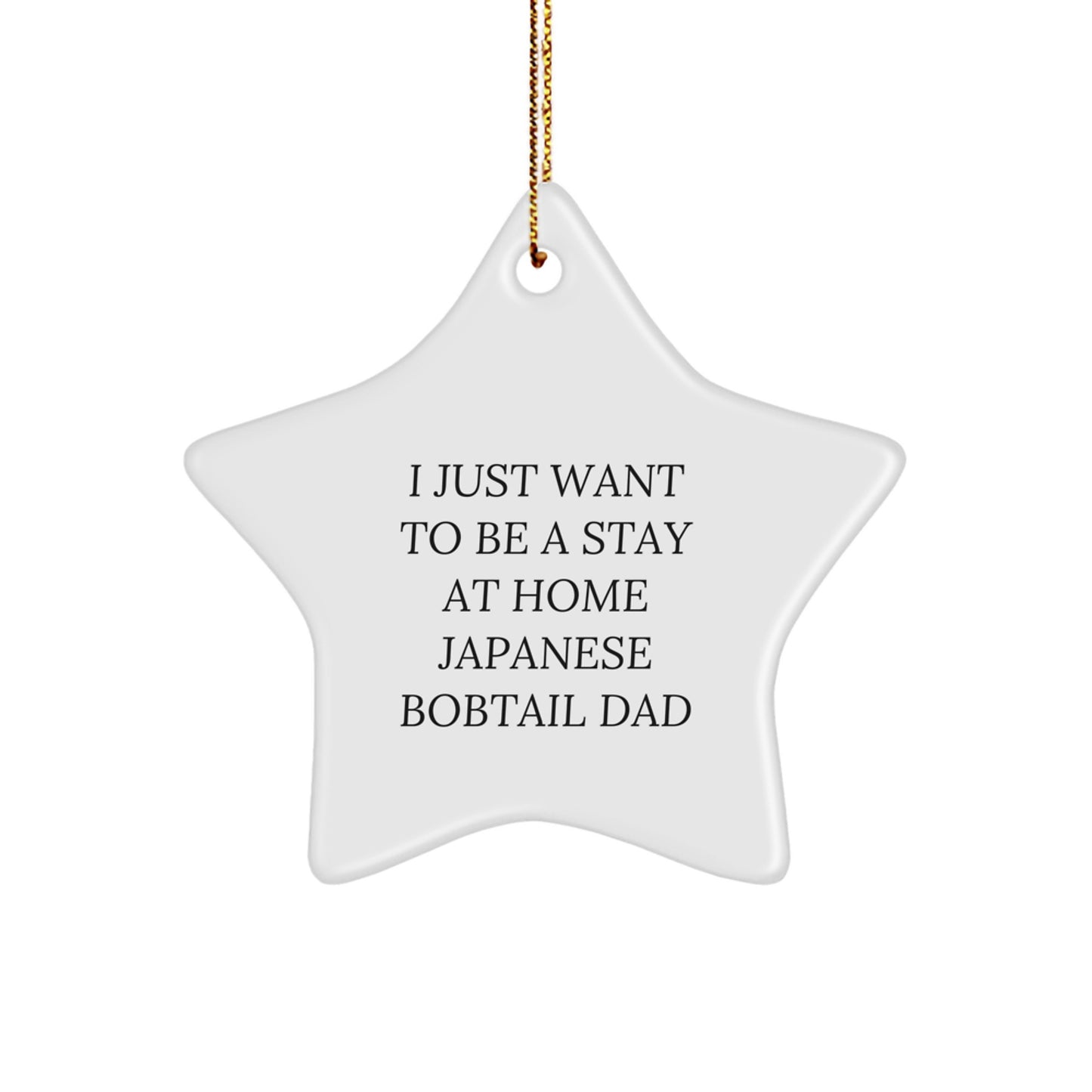Japanese Bobtail Cat Lover Gifts from Dad to Daughter, Funny Star Ornament for Christmas - Image 1