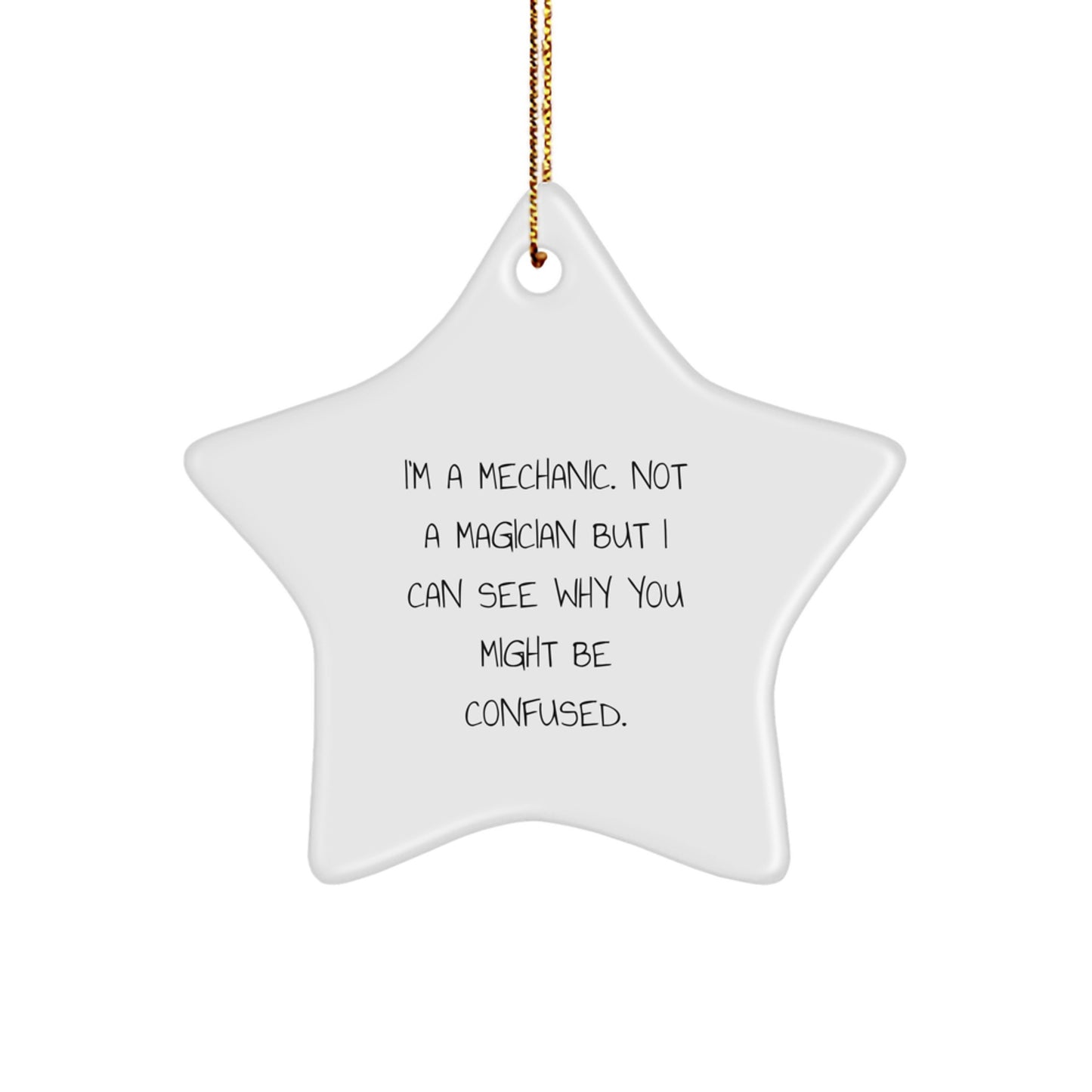 Funny Mechanic Gifts, Star Ornament for Mechanic Friends, Gifts from Men to Mechanic Colleagues on Christmas - Image 1