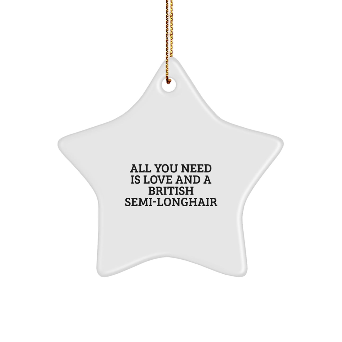 British Semi-Longhair Cat Gifts, Funny Quote Inspired Star Ornament for Christmas, Gifts from Family, Friends, or Coworkers for Men, Women, or British Semi-Longhair Cat Lovers - Image 1