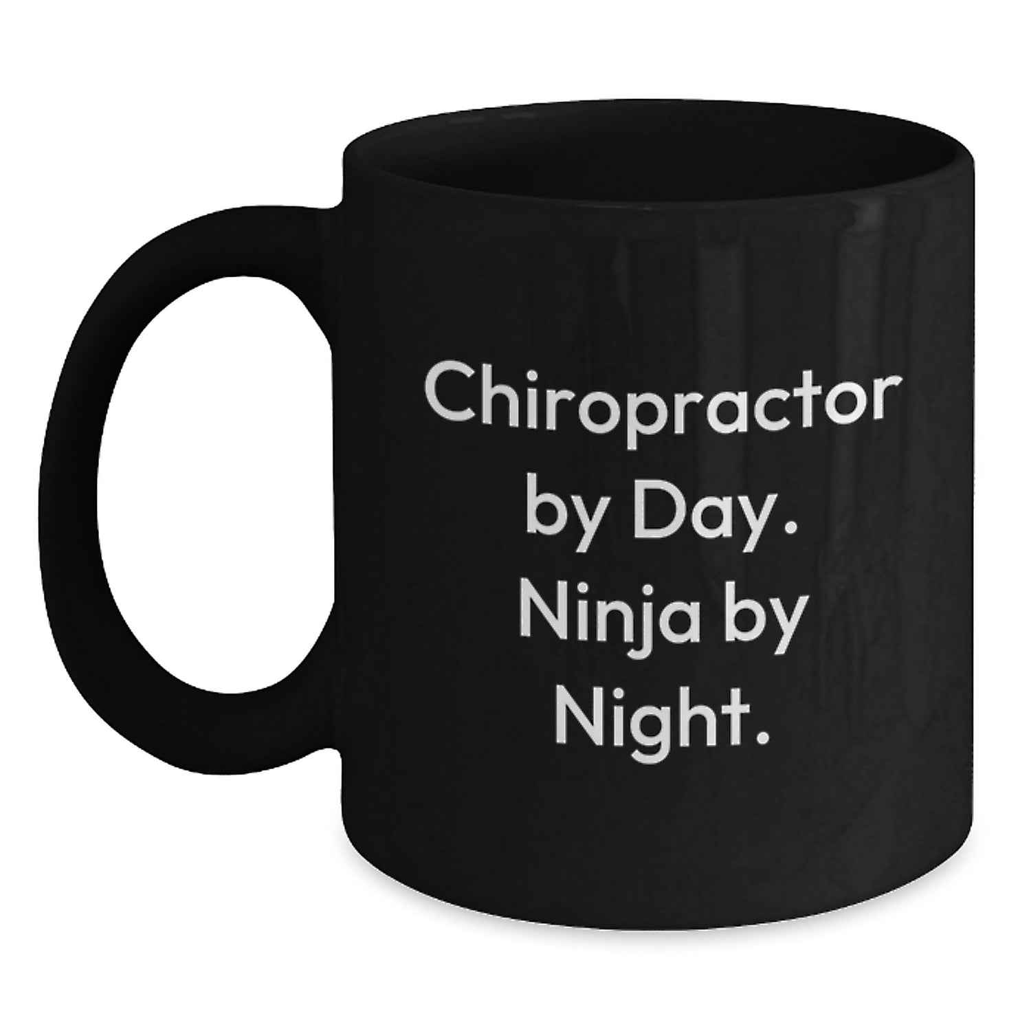 Chiropractor Gifts for Birthday - Funny 'Chiropractor By Day. Ninja By Night.' Black Coffee Mug Gifts from Men to Chiropractor - Main