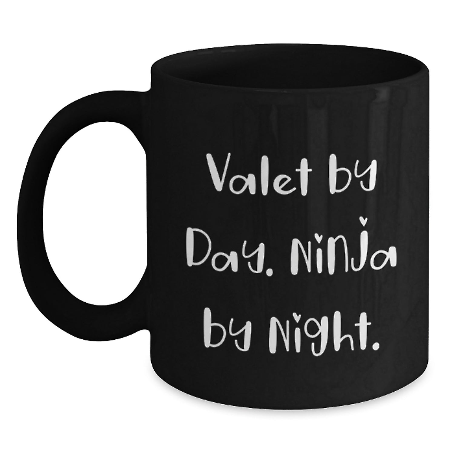 Valet Gifts from Friends - Ninja Valet By Day, Funny Mug for Birthday, Black Coffee Mug, 11oz or 15oz, Gifts for Valet - Main