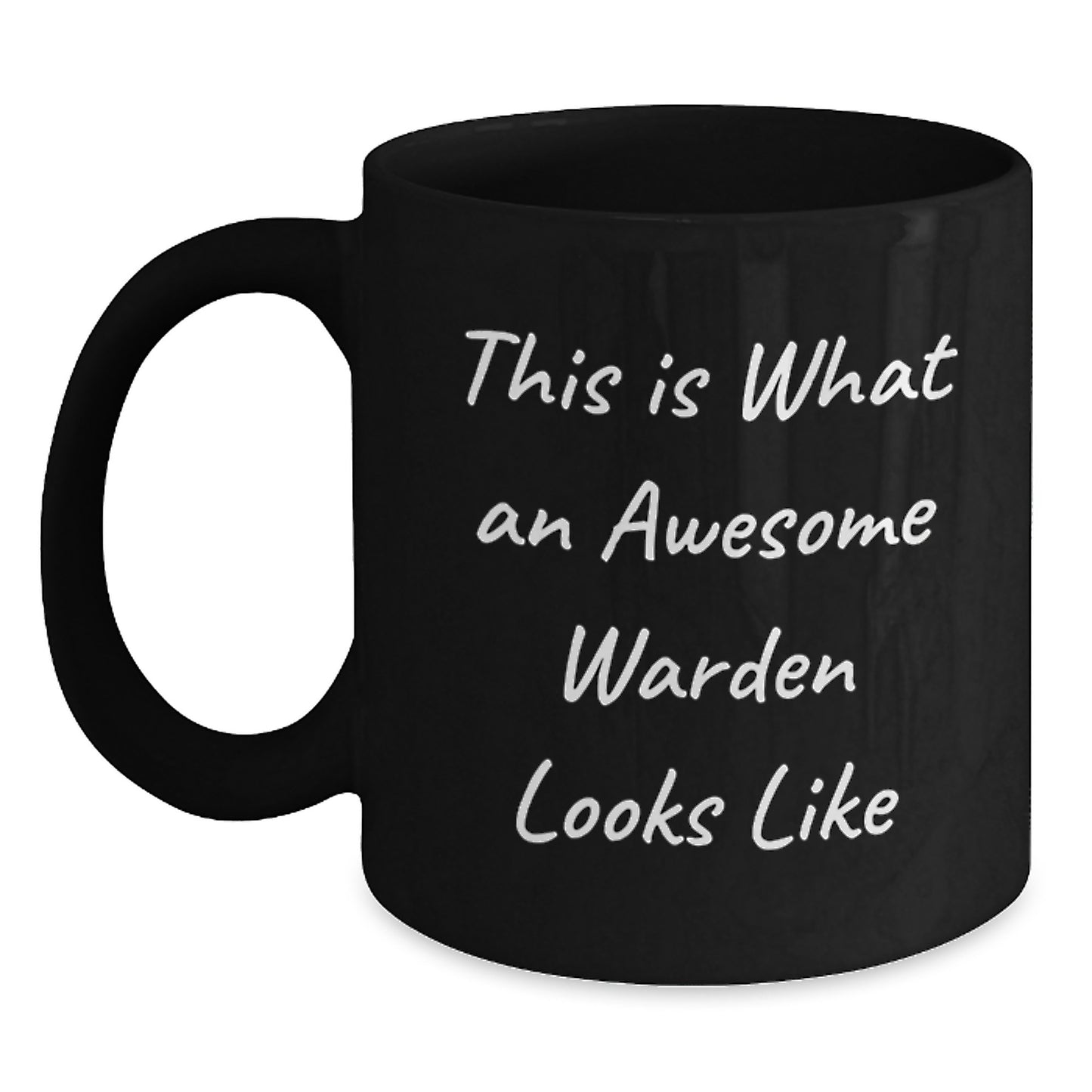 Funny Warden Gifts for Men from Friends - This Is What An Awesome Warden Looks Like Black Coffee Mug, Birthday Unique Gifts - Main