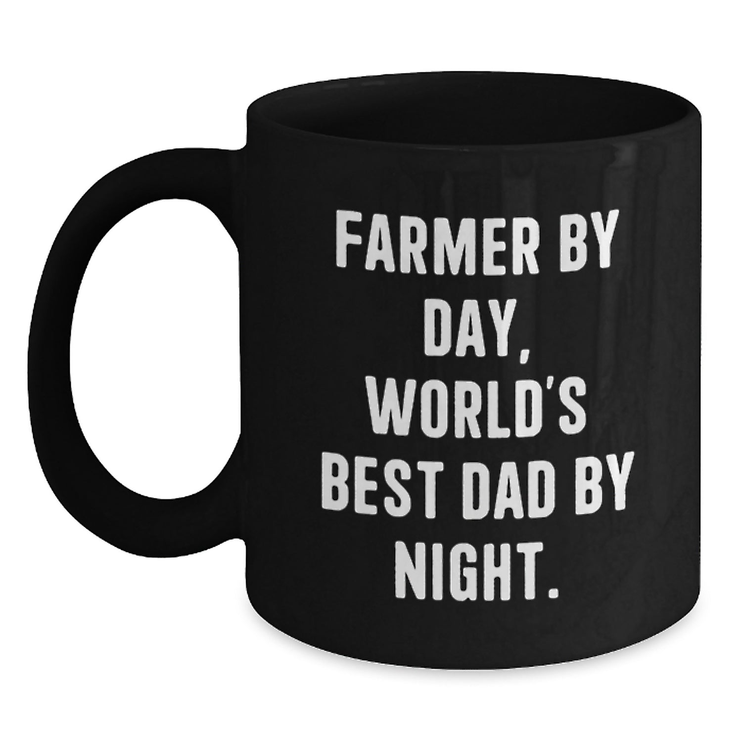 Farmer Gifts, World's Best Dad By Night, Funny Birthday Mug, Black Coffee Mug for Farmer, Gifts from Family, Gifts for Farmer, Unique Birthday Unique Gift - Main