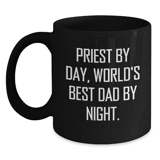 Priest Gifts, Funny Quote Father By Day World's Best Dad By Night Graduation Unique Gifts from Men to Priest - Main