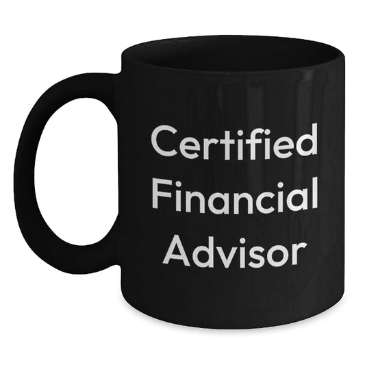 Funny Financial Advisor Gifts, 'Wine Before Prose' Black Coffee Mug, Perfect Birthday Unique Gifts from Friends to Men, Women, or Coworkers - Main