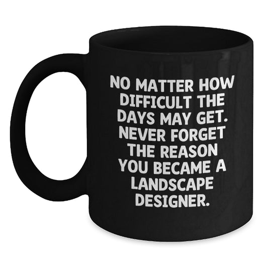 Landscape Designer Gifts: Funny Inspirational Mugs for Birthday, Gifts from Friends, Gifts for Landscape Designers, 11oz Black Coffee Mugs with Quote - Main