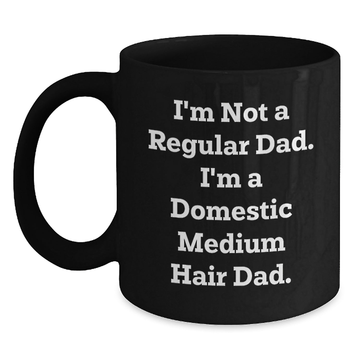 Domestic Medium Hair Dad Gifts, Funny Black Coffee Mugs, Graduation Unique Gifts from Men to Domestic Medium Hair, 'I'm Not A Regular Dad' Inspirational Quote - Main