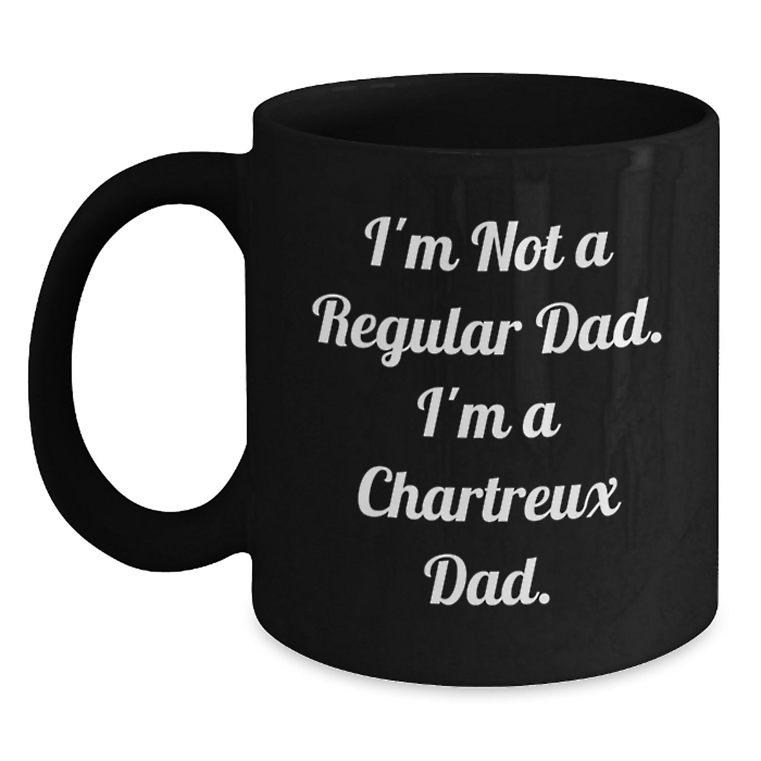 Chartreux Cat Dad Funny Gifts for Men Black Coffee Mug, Graduation Unique Gifts from Friends - Main