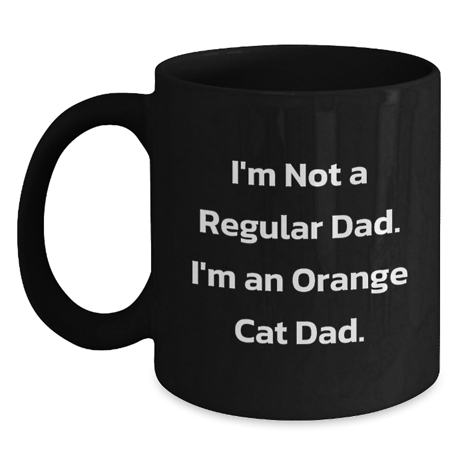 Funny Orange Cat Dad Black Coffee Mug Gifts for Men from Orange Cat Enthusiasts, Unique Graduation Gifts from Friends - Main