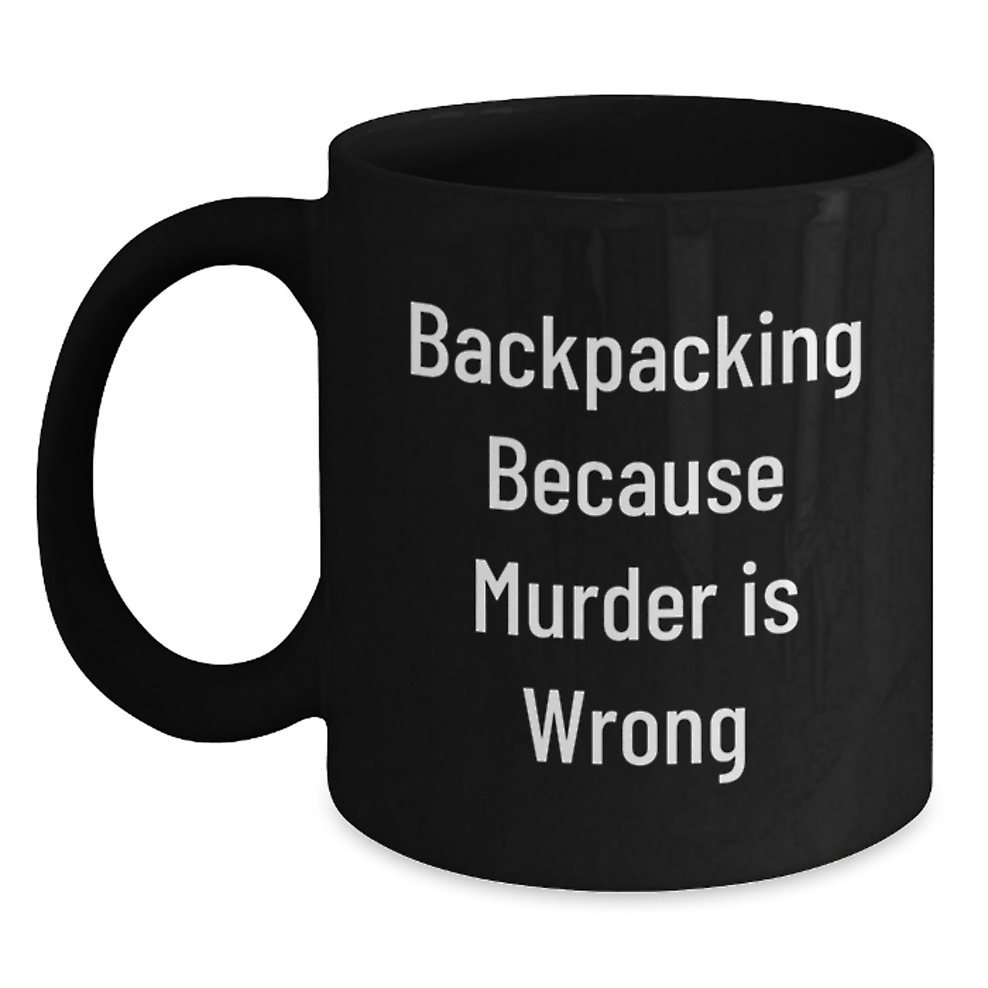 Backpacking Adventures Gifts from Friends to Men, Funny Black Coffee Mug for Birthday - Main