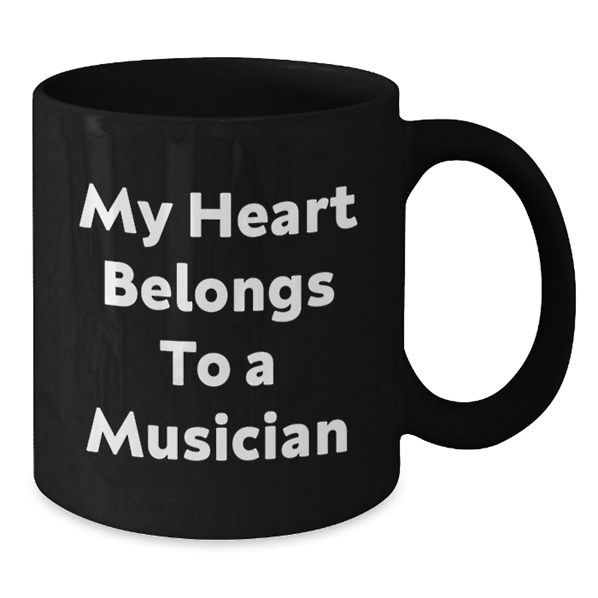 Musician Quotes Black Coffee Mug, Funny Gifts from Friends to Musicians on Birthday, 'My Heart Belongs To A Musician' - Additional