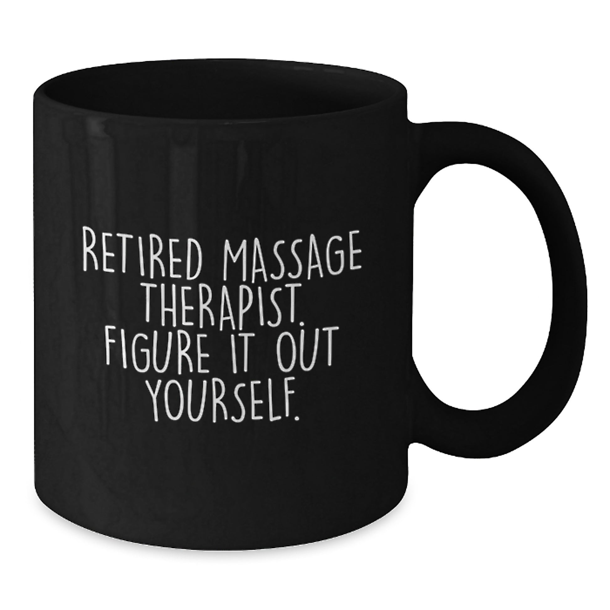Massage Therapist Gifts from Friends, Unique Graduation Unique Gifts for Massage Therapist, 'Retired Massage Therapist. Figure It Out Yourself.' Funny Black Coffee Mug - Additional