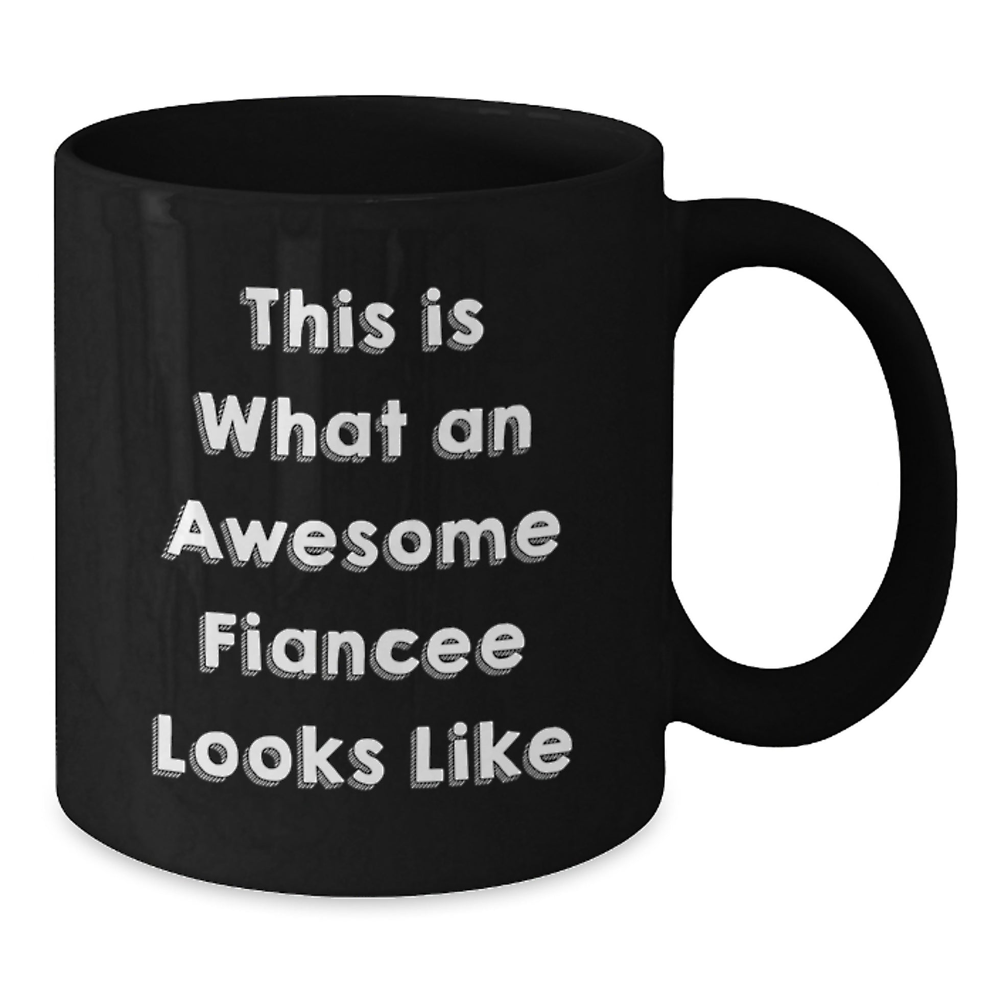 Funny Fiancee Gifts from Family - This Is What An Awesome Fiancee Looks Like Black Coffee Mug for Graduation - Gifts for Fiancee - Additional